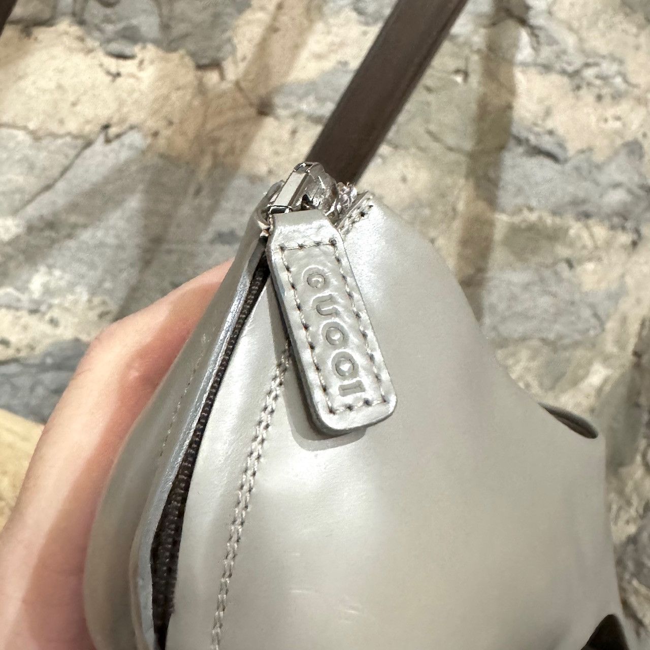 Gucci Gucci Grey Clemence Wedge Platform Peep Toe Pumps Size US 6 / IT 36 - 6 Thumbnail