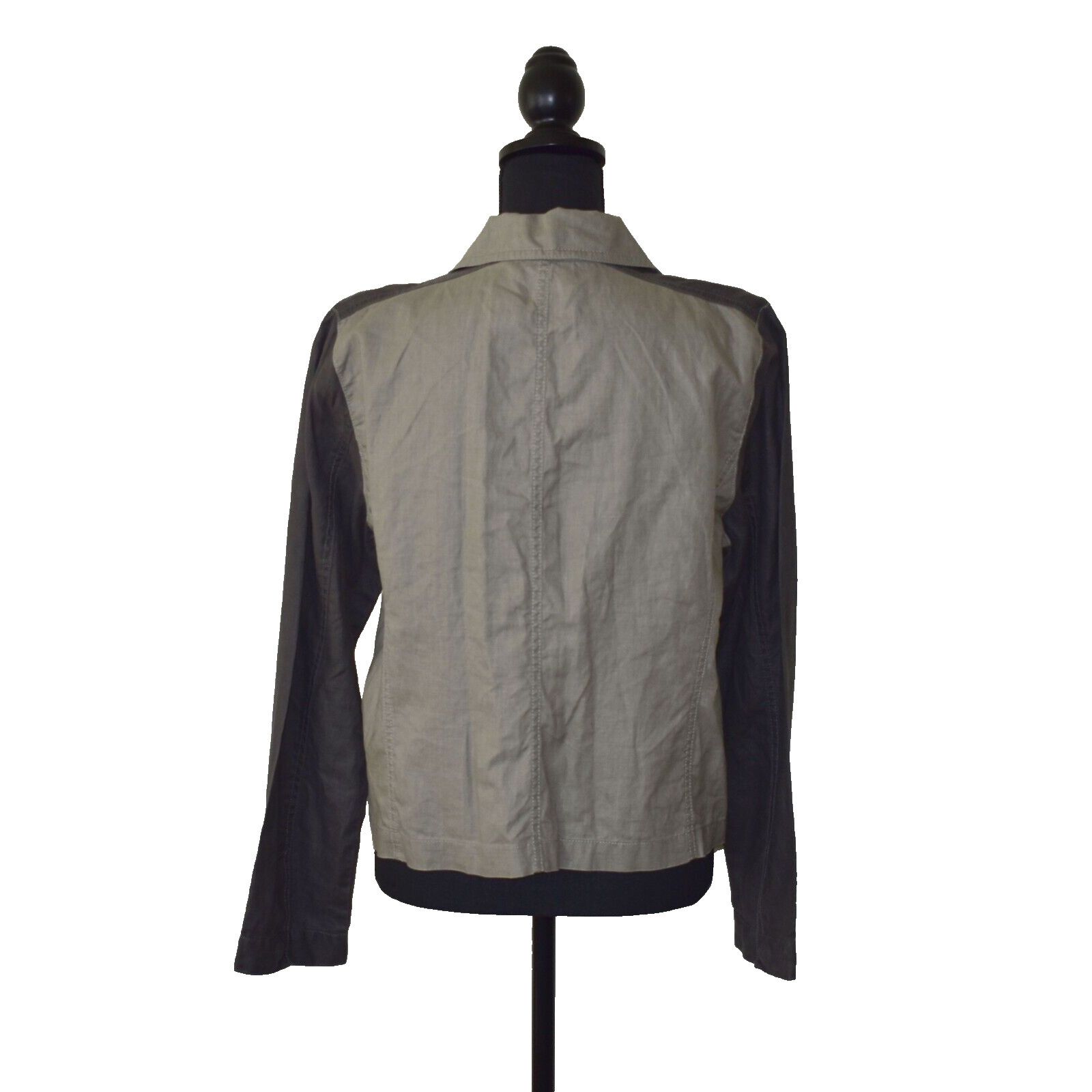 Eileen Fisher EILEEN FISHER Lightweight Waxed Coated Linen Moto Jacket L Size L / US 10 / IT 46 - 5 Thumbnail
