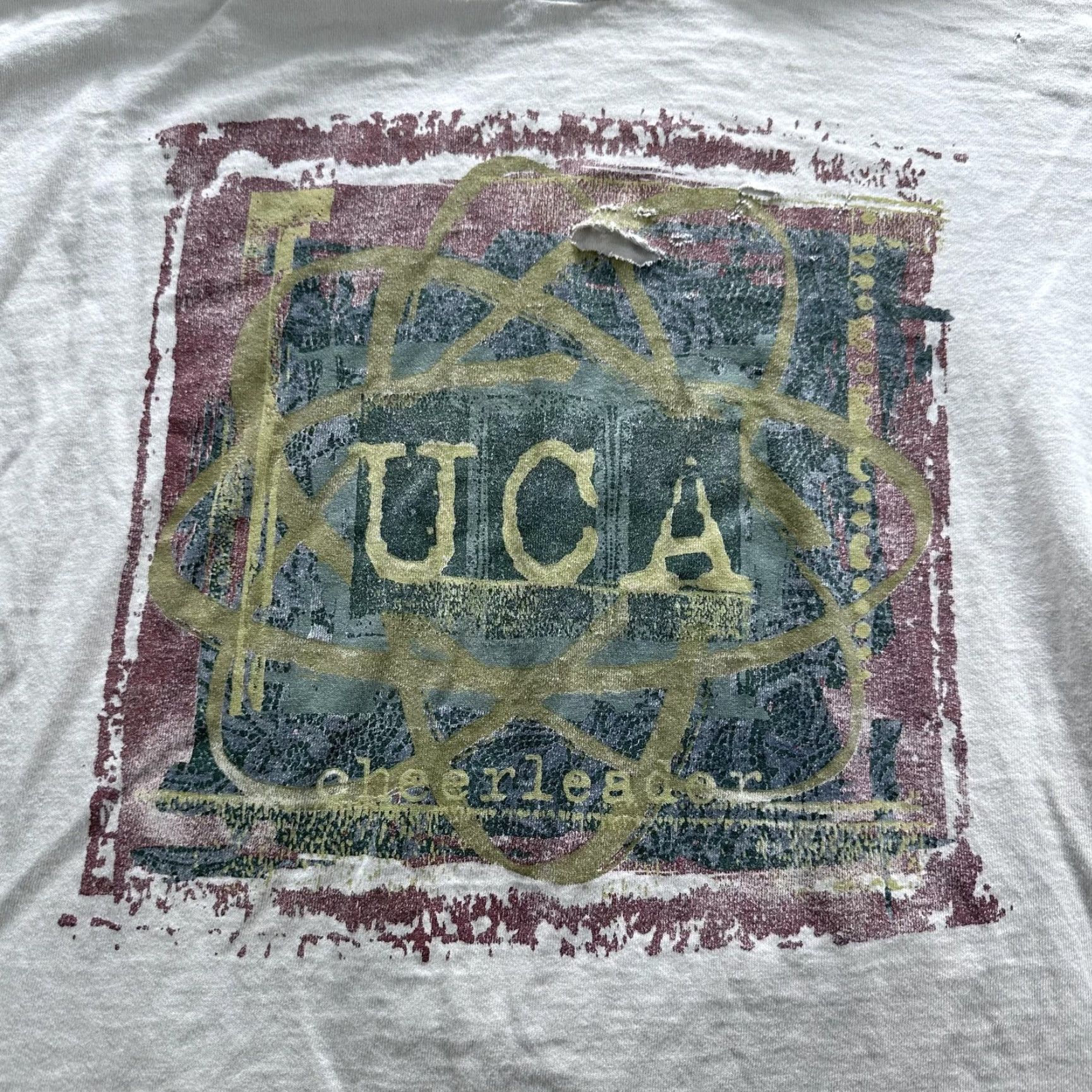 Vintage VINTAGE UCA Cheerleader Shirt Mens L SS White Graphic Tee Distressed Cheerleading Camp Size US M / EU 48-50 / 2 - 2 Thumbnail