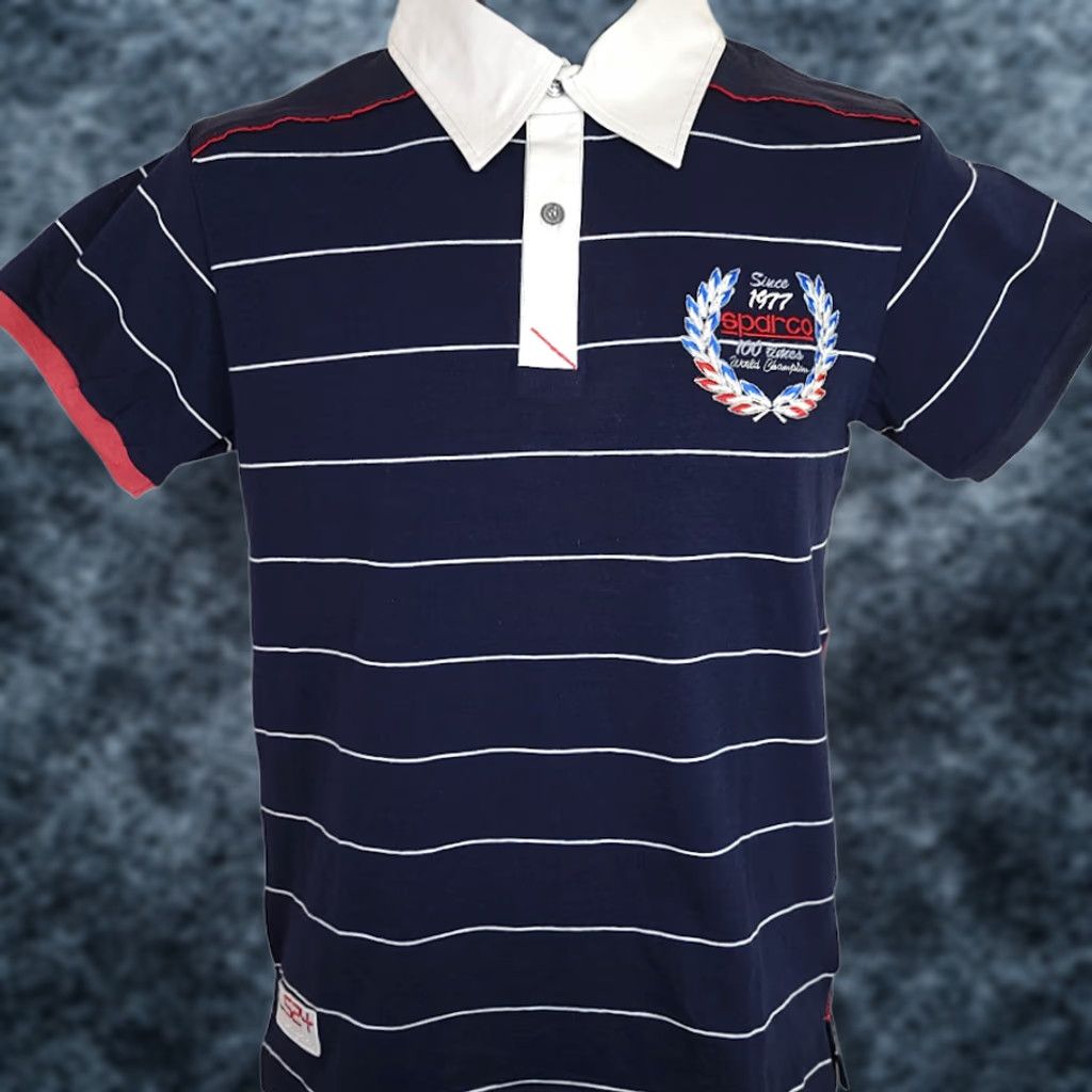 Vintage VINTAGE Sparco Racing Polo Shirt Mens XS Blue Striped Racecar Driver Size US XS / EU 42 / 0 - 1 Thumbnail