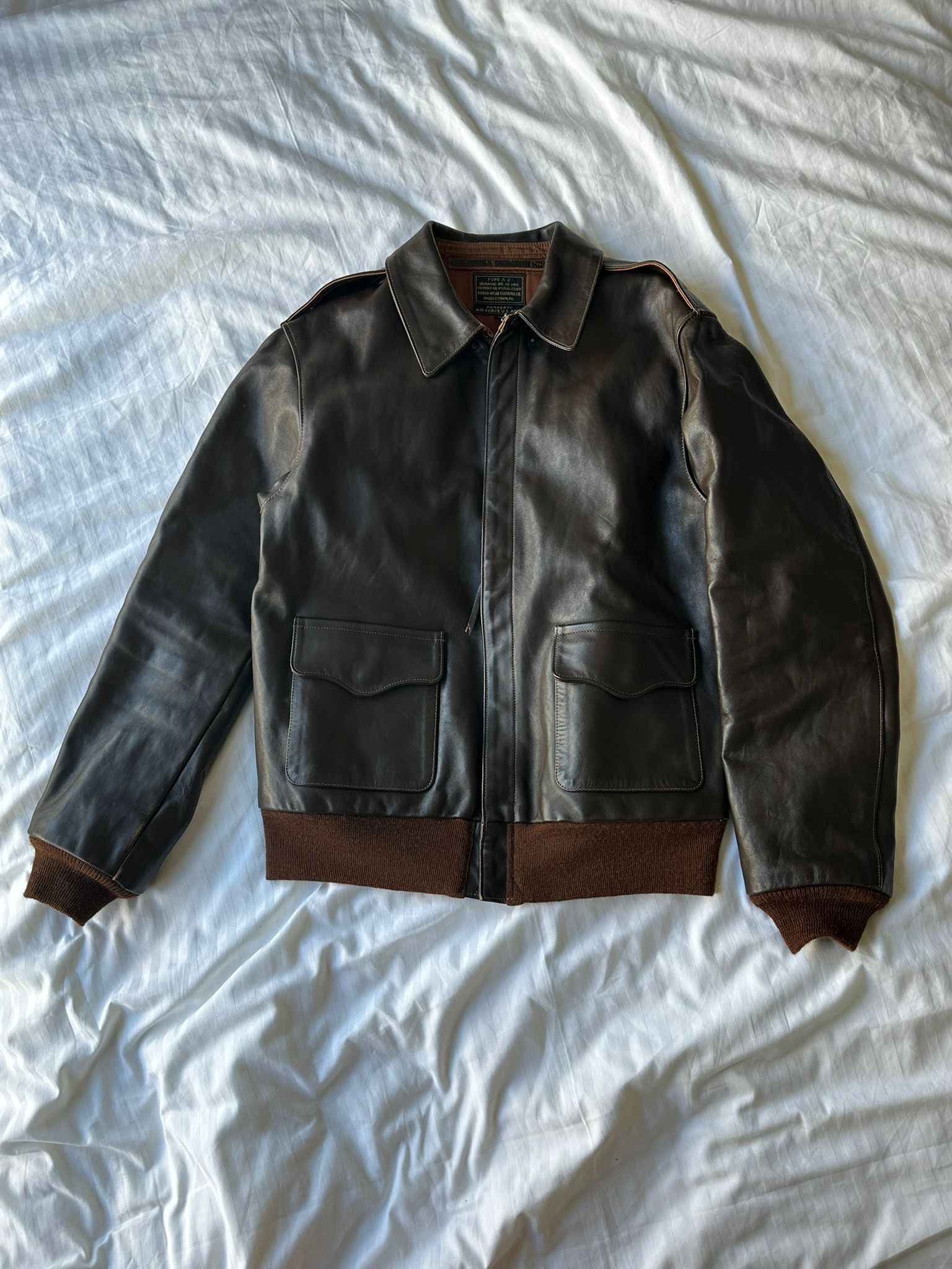 The Real McCoy's Type A-2 Horsehide Brown Size 44 Size US L / EU 52-54 / 3 - 1 Thumbnail