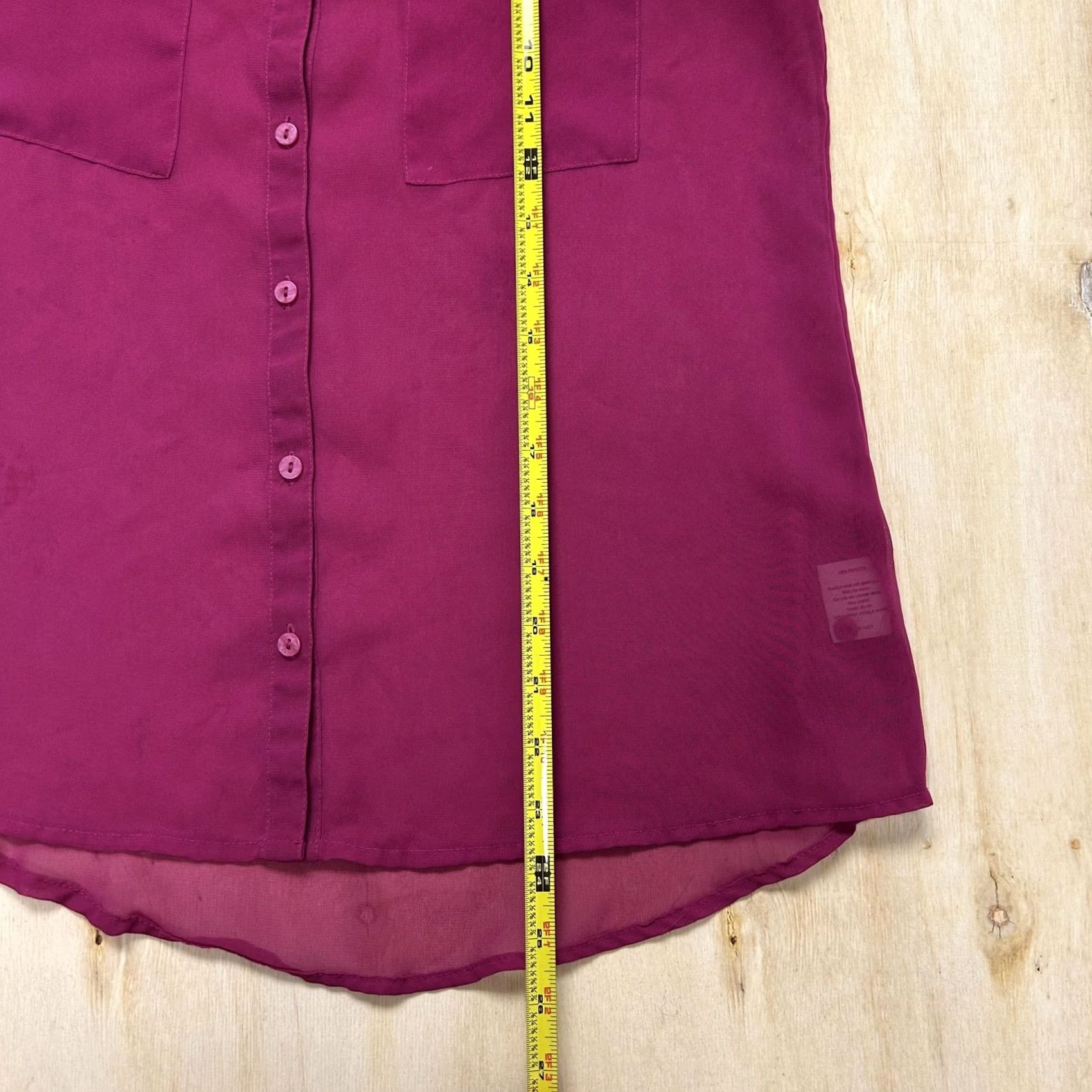 Decree Decree Y2K Blouse Womens Small Pink Sleeveless Sheer Chiffon Button Front Top Size S / US 4 / IT 40 - 4 Thumbnail