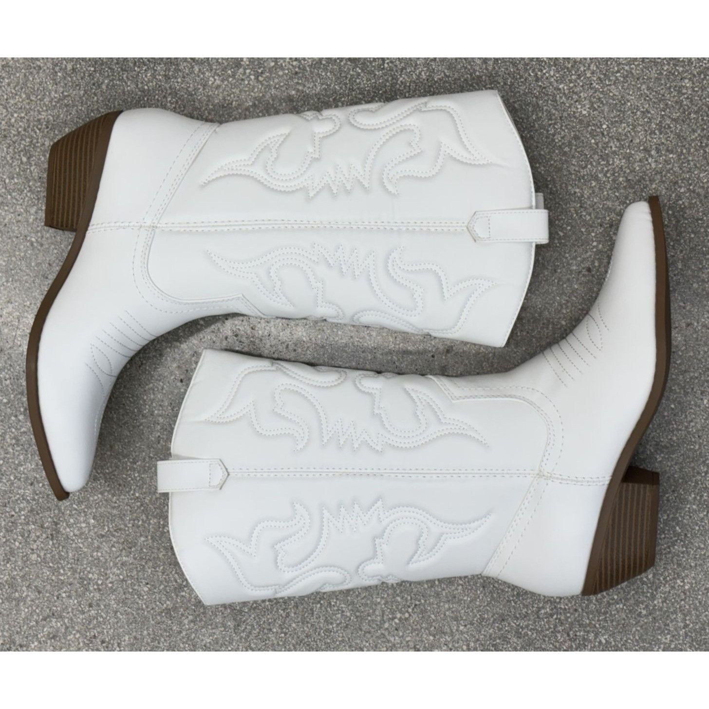 Other SODA / Reno / White / Embroidered / Western Cowgirl Boots / Size US 10 / IT 40 - 6 Thumbnail