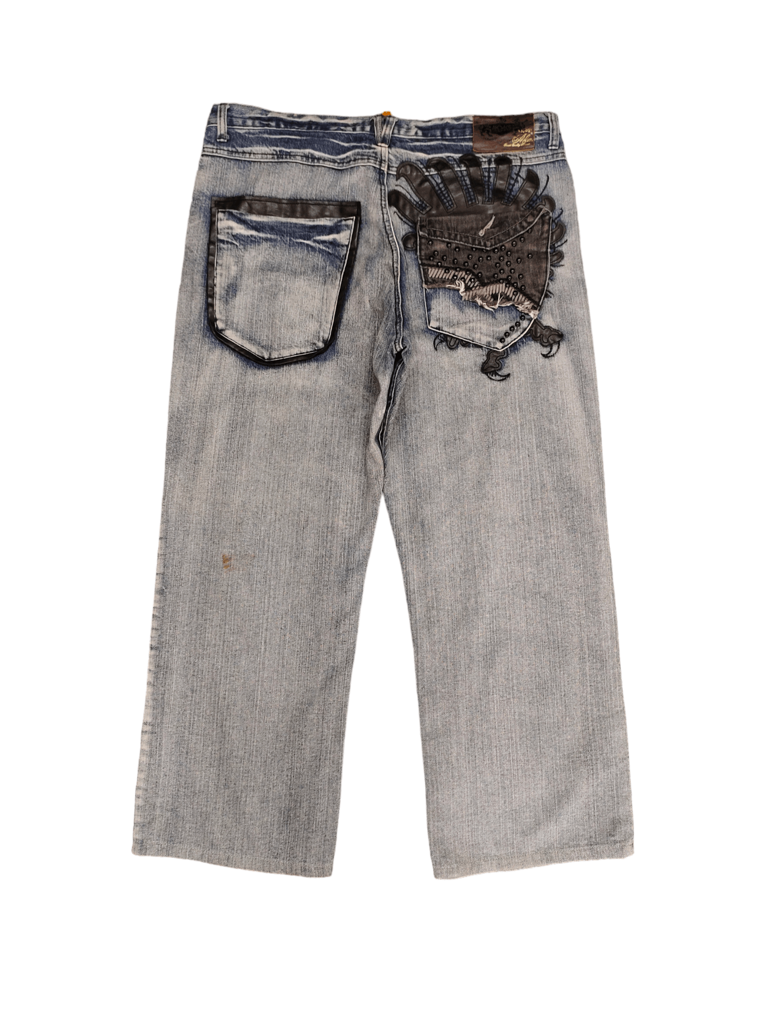 Akademiks Akademiks Pocket Logo Sand Wash Wide Leg Denim Baggy Jeans Size US 38 / EU 54 - 2 Thumbnail