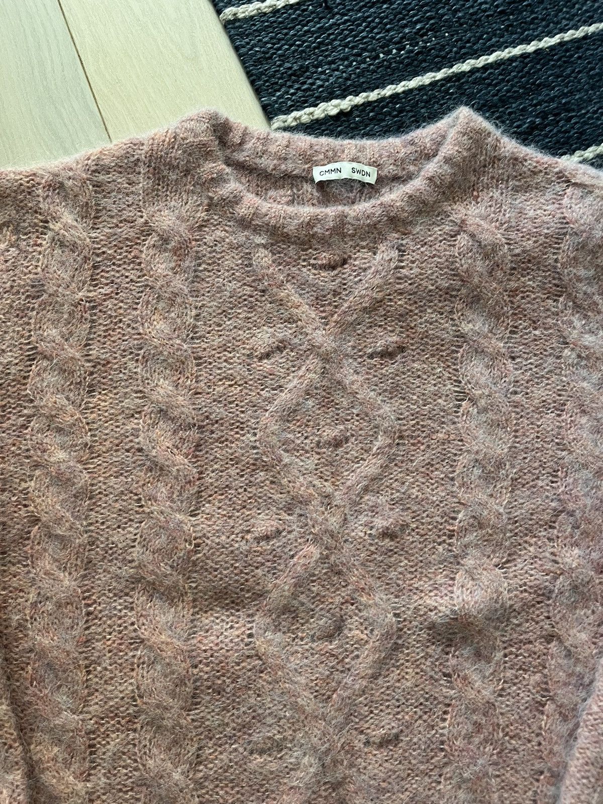 CMMN SWDN Cmmn Swdn Cropped Mohair Cableknit Sweater Size US M / EU 48-50 / 2 - 2 Thumbnail