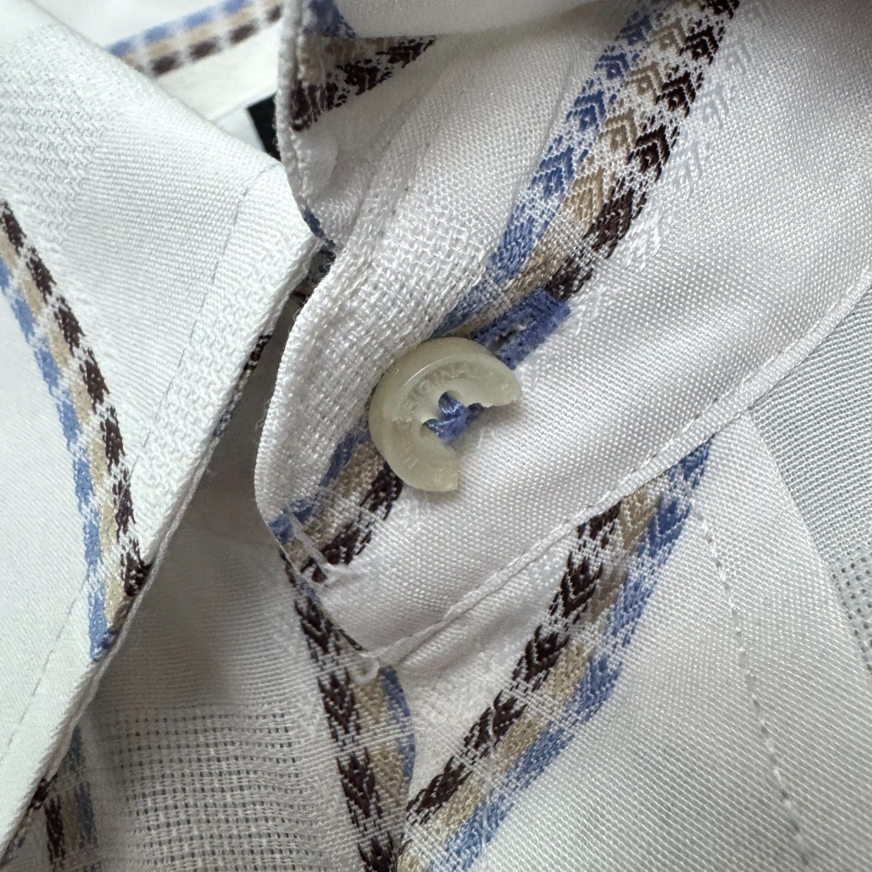 Ben Sherman Ben Sherman Shirt Mens White Blue Striped Button-Down (Regular) M Size US M / EU 48-50 / 2 - 7 Thumbnail