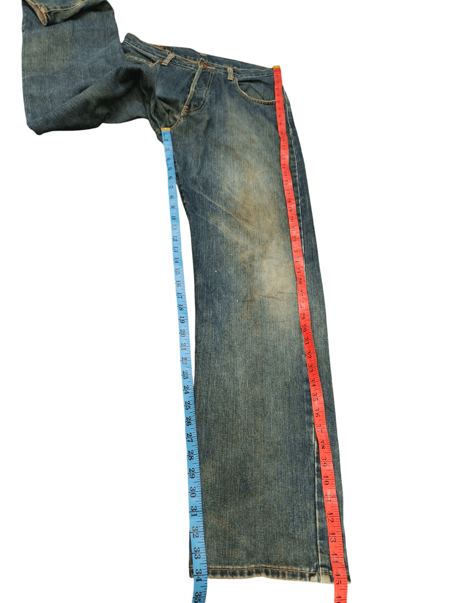 Edwin Vintage 90s Edwin Distress Faded Clawmark Rusty Denim Jeans Size US 32 / EU 48 - 16 Thumbnail