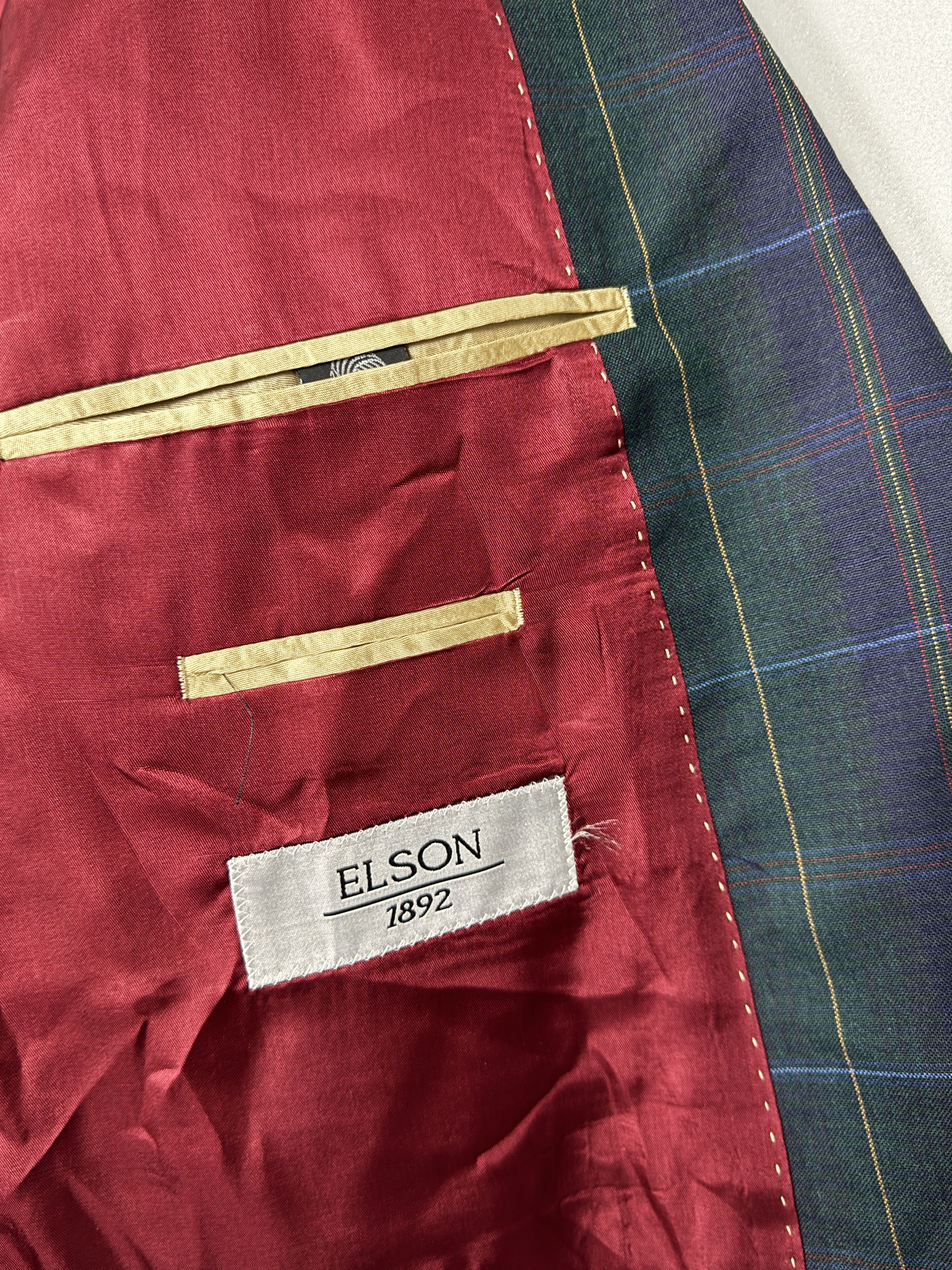 Johnson Woolen Mills ELSON 1892 Johnson Wool Tarnat Scottish Check Blazer Size 56 Size 46R - 11 Thumbnail
