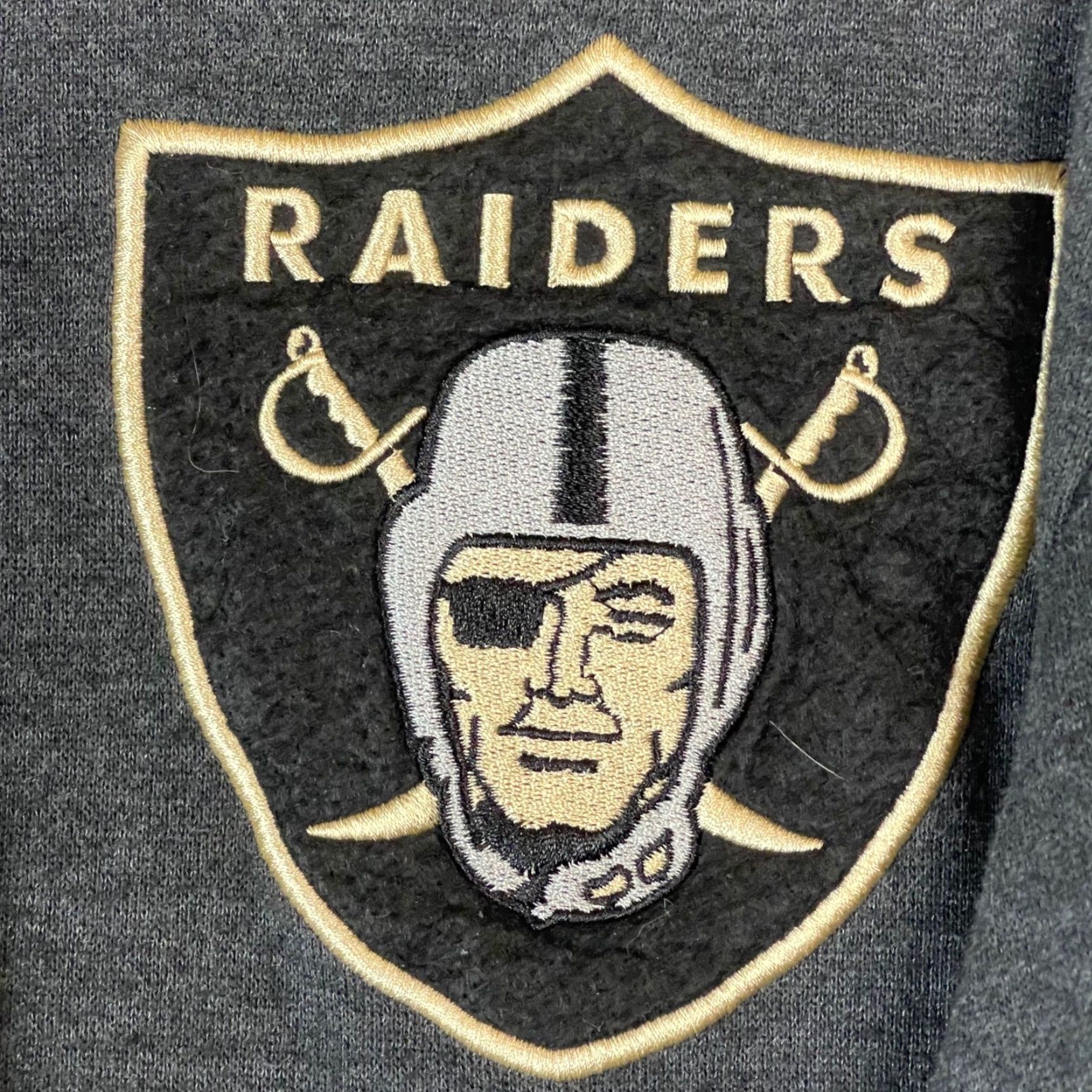 Mitchell & Ness VINTAGE Mitchell & Ness Raiders Hoodie L NFL Throwbacks Charcoal Gray Pullover Size US L / EU 52-54 / 3 - 6 Thumbnail