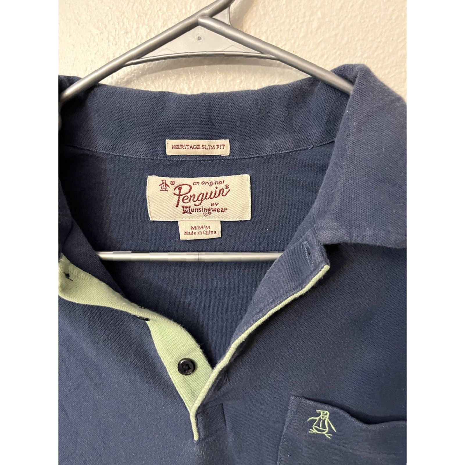 Original Penguin Original Penguin Polo Shirt Blue Men Slim Fit Medium Size US M / EU 48-50 / 2 - 2 Thumbnail