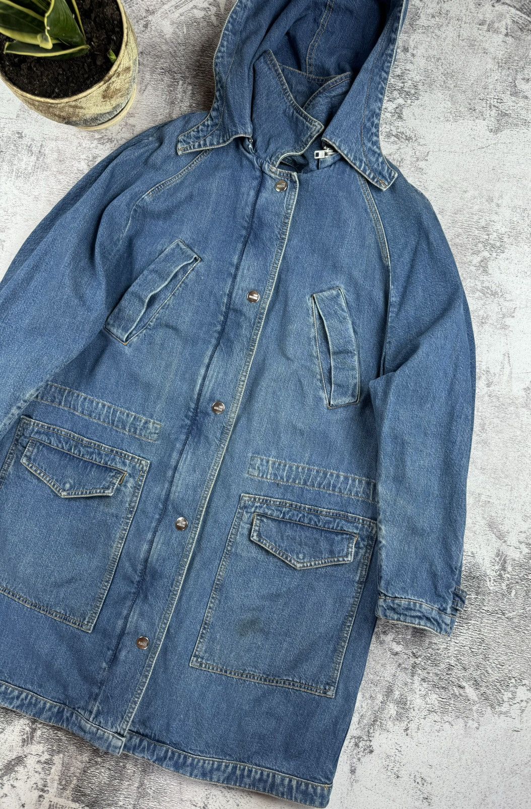 Love Moschino Moschino Made in Italy Denim Jeans Trench Coat Jacket Size S / US 4 / IT 40 - 3 Thumbnail