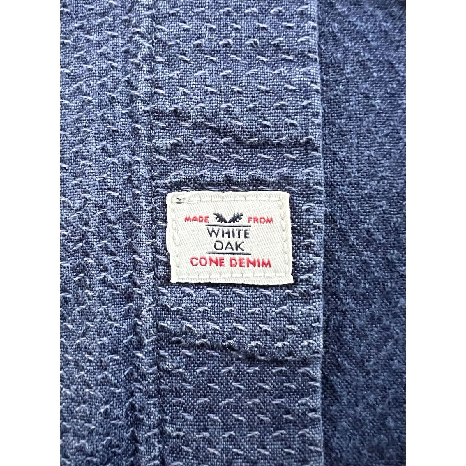 Levi's VINTAGE Levi's Shirt XL Indigo Brocade Raised Pattern RARE 2018 USA Oak Cone Mills Blue Mens Size US XL / EU 56 / 4 - 3 Thumbnail