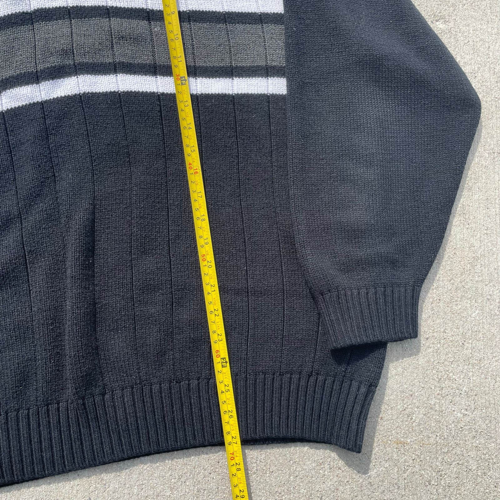 Southpole Southpole Quarter Zip Sweater Y2K Striped Pullover Black XXL Size US XXL / EU 58 / 5 - 5 Thumbnail