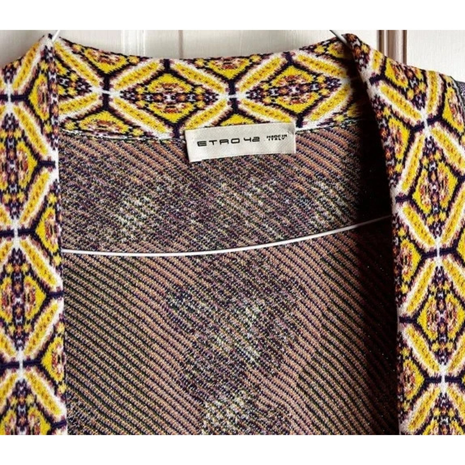 Etro ETRO 40 GREEN LAVENDAR SILVER METALLIC FRINGED CARDIGAN Size XL / US 12-14 / IT 48-50 - 6 Thumbnail