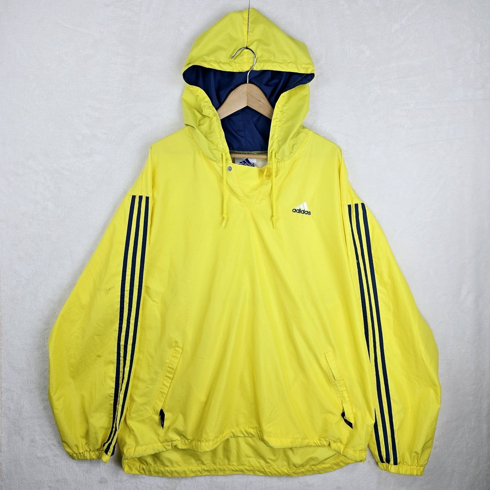 Adidas Vintage 90s Adidas Yellow Hooded Pullover Windbreaker XL Size US XL / EU 56 / 4 - 2 Thumbnail