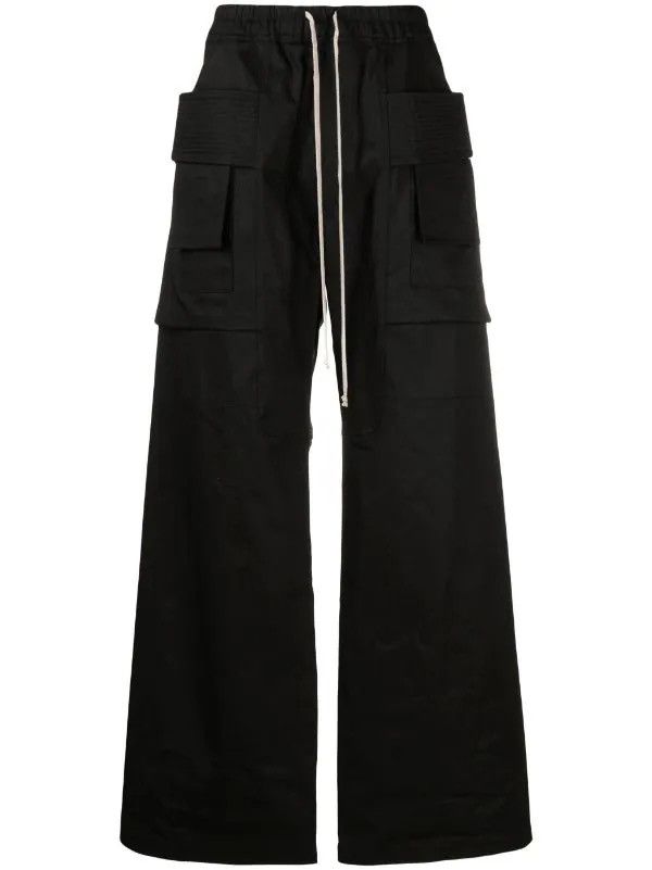Pre-owned Rick Owens X Rick Owens Drkshdw Rick Owens Creatch Shell Drawstring Cargo Trousers In Black