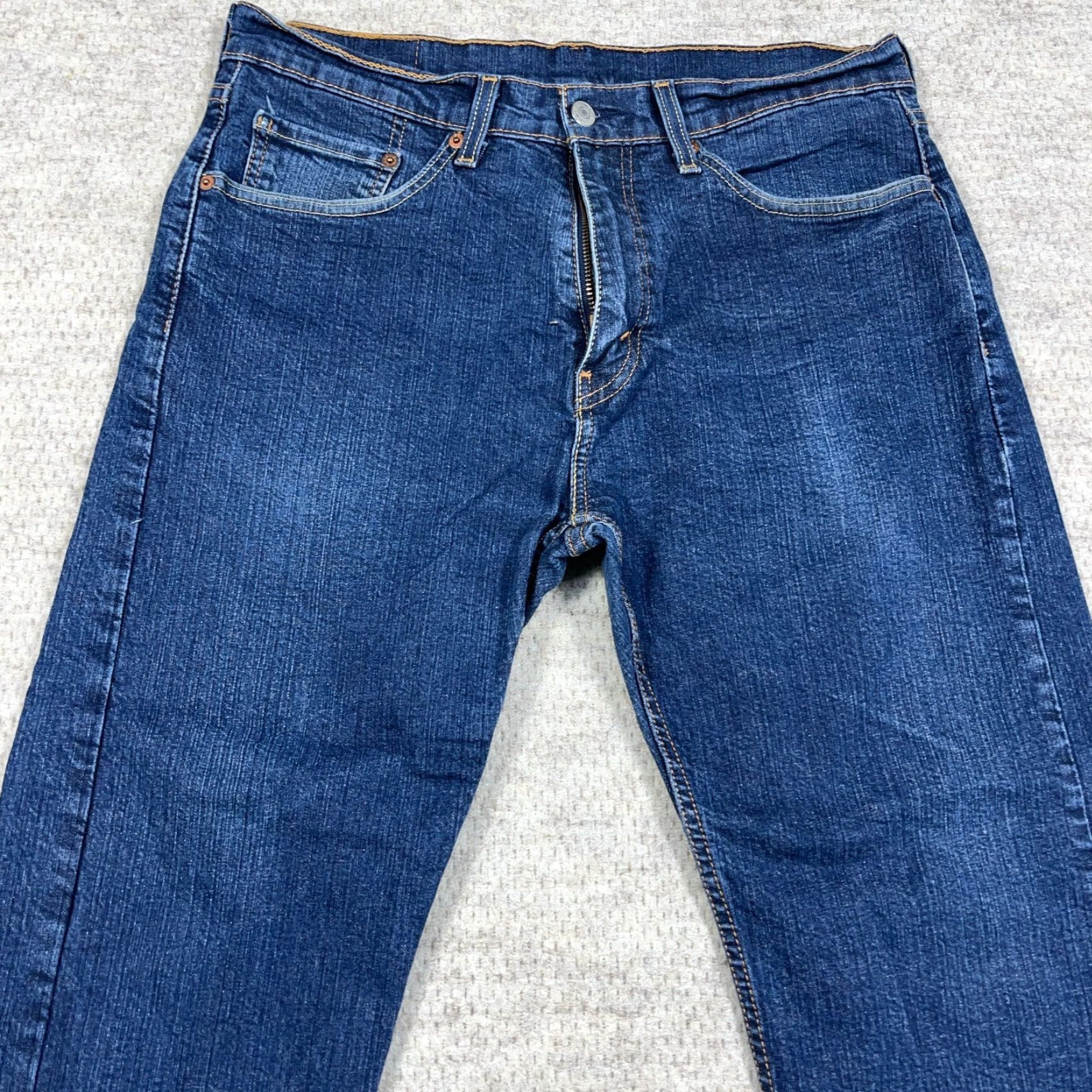 Levi's Levi's 505 Jeans Men 30x24 Straight Regular Dark Wash Blue Denim Waist 30 Inseam 24 5-Pocket Logo Zipper Button Comfort Size US 30 / EU 46 - 3 Thumbnail