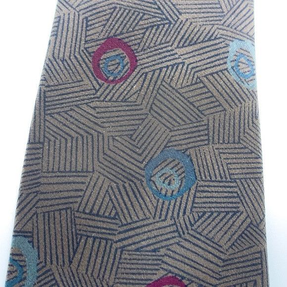 Oscar De La Renta Vintage Oscar de la Renta Geometric Patterned Tie Size ONE SIZE - 7 Thumbnail