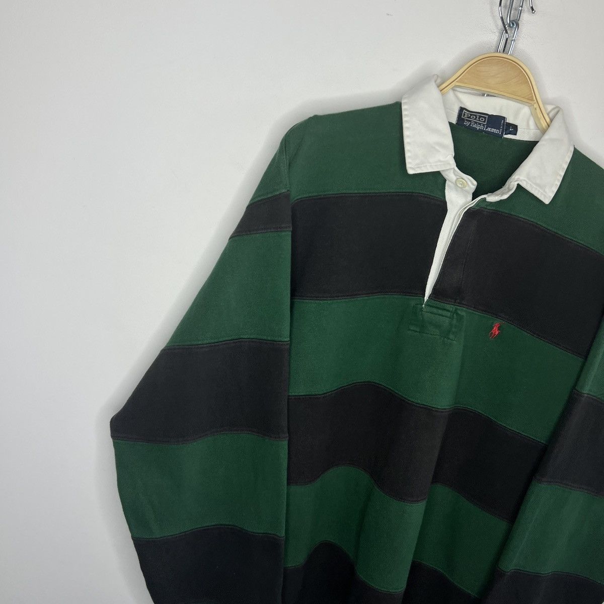 Polo Ralph Lauren Vintage Ralph Lauren Polo Rugby Longsleeve Sweatshirt Size US L / EU 52-54 / 3 - 3 Thumbnail