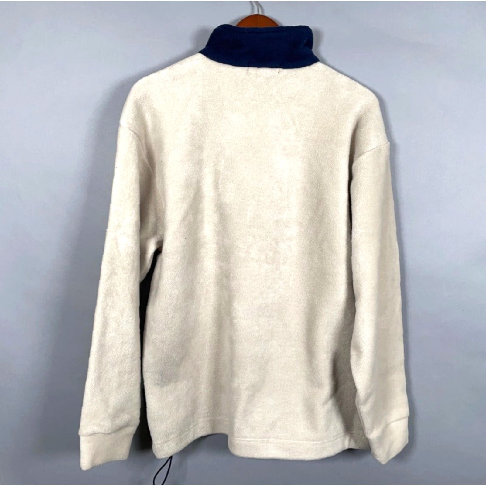 Nautica VTG Nautica 1/4 Zip Fleece Pullover Adult Small Dark Blue Cream Oversized USA Size US S / EU 44-46 / 1 - 2 Thumbnail