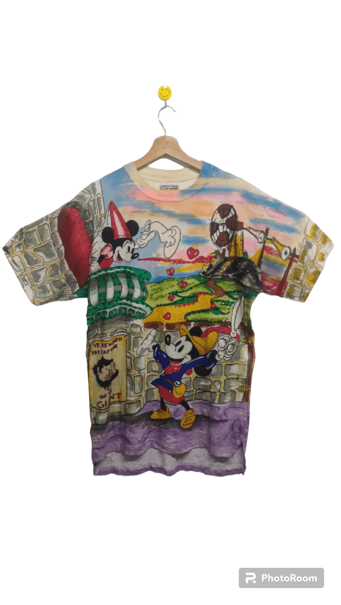 image of Disney x Mickey Mouse Vintage 90's Mickey Mouse All Over Print Joujou in White, Men's (Size Large)