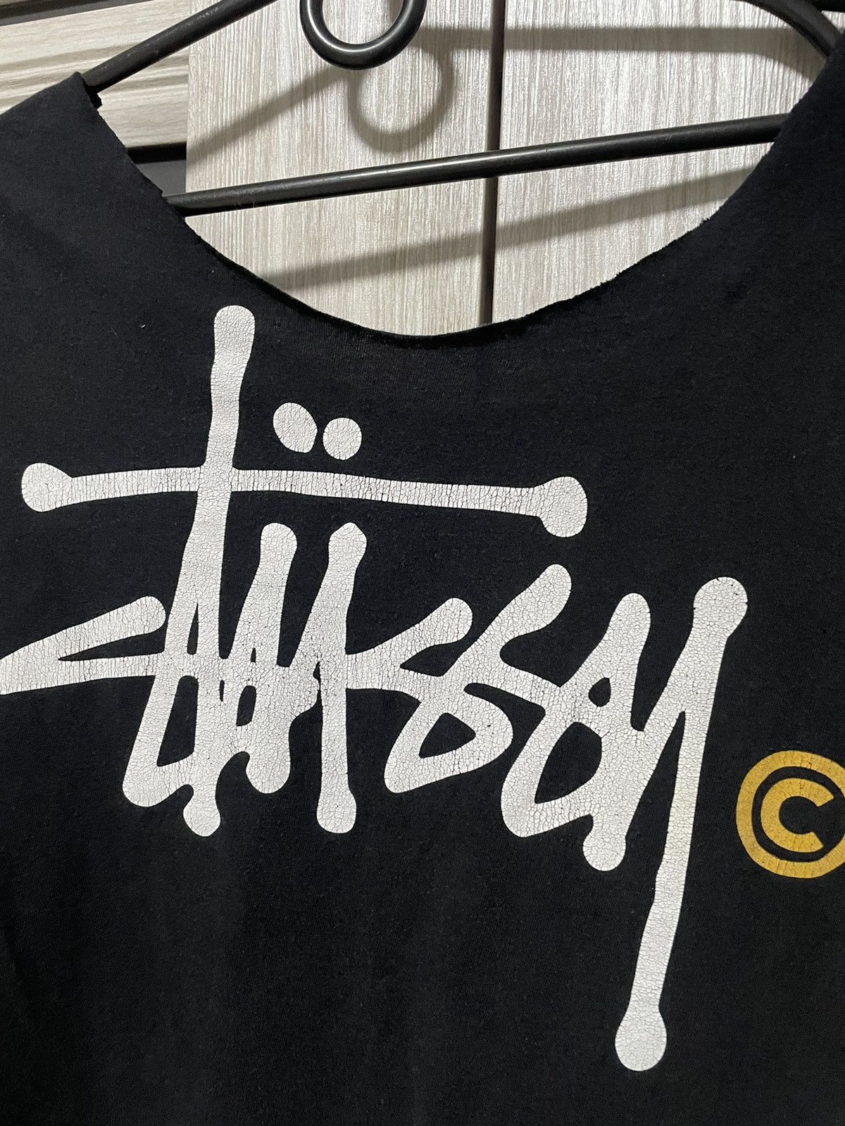 Stussy Vintage Stussy Cropped T Shirt Big and Small Logo Tee Size US XL / EU 56 / 4 - 4 Thumbnail