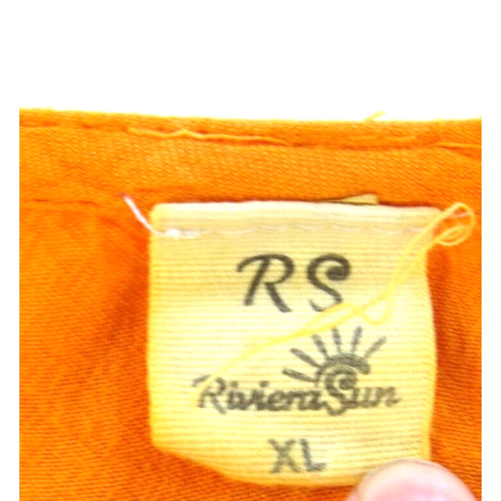 Rivieras VINTAGE Riviera Sun Dress Smock, Floral Embroidered Pocket, L-XL, Orange Green Pink, Rayon, Shirt Dress, Womens Size L / US 10 / IT 46 - 6 Thumbnail