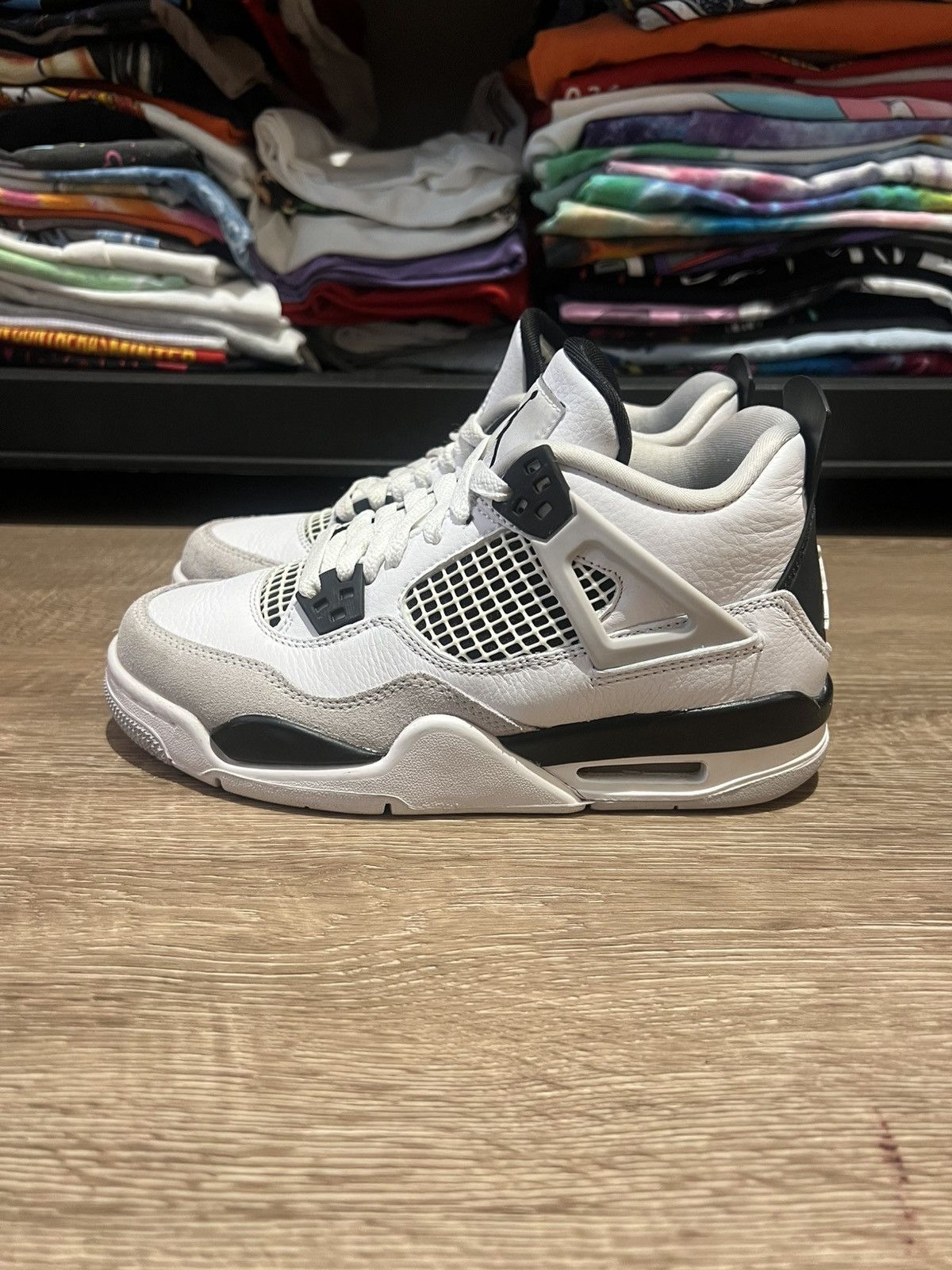 Jordan Brand Air Jordan 4 GS Military Black Size 4.5Y 408452-111 Size US 6 / IT 36 - 2 Thumbnail
