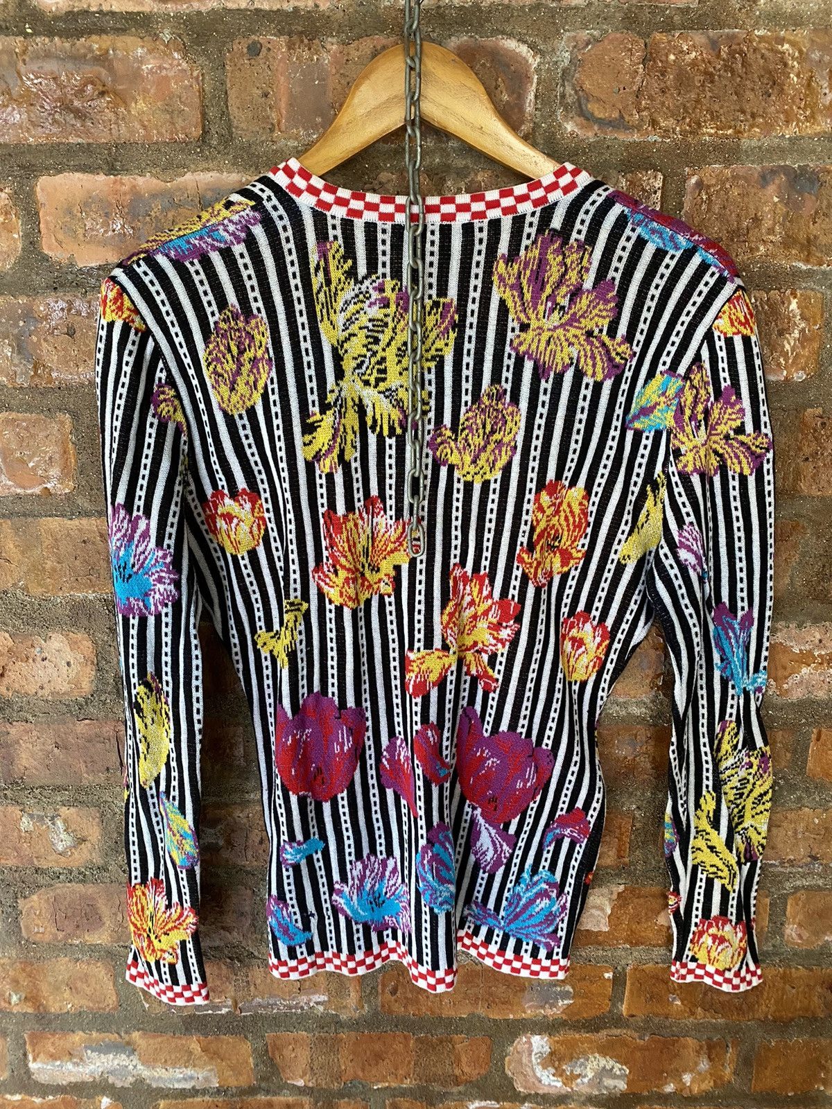 Kenzo 90s KENZO Jacquard intarsia floral checked multibutton Size S / US 4 / IT 40 - 12 Thumbnail