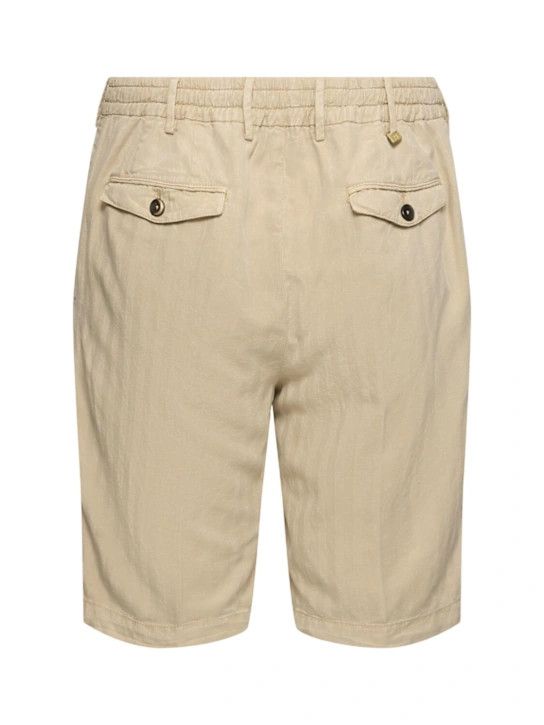 PT Torino o1lsvrm0425 Lyocell Blend Herringbone Shorts in Beige Size US 28 / EU 44 - 2 Thumbnail