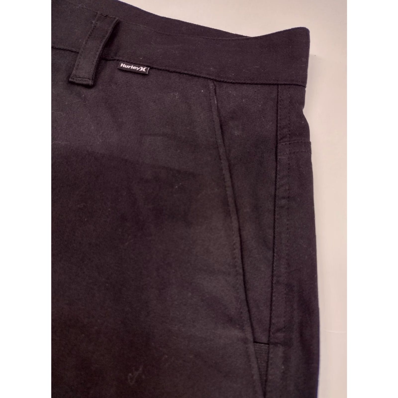 Hurley Hurley Men's Chino Shorts Black Flat Front Nylon Casual Size 34 #2534 Size US 34 / EU 50 - 6 Thumbnail