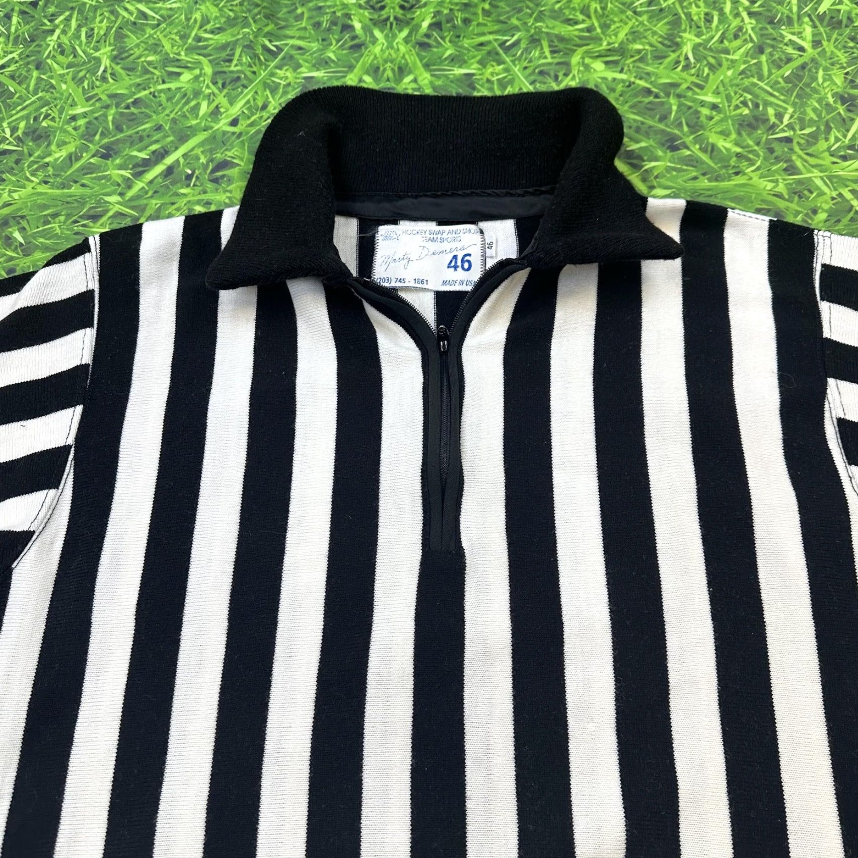Vintage VINTAGE Marty Diemer Referee Black White Stripe 90s Pullover Sweater Mens XL Knit Striped College USA Sports Hockey Mens Size US XL / EU 56 / 4 - 3 Thumbnail