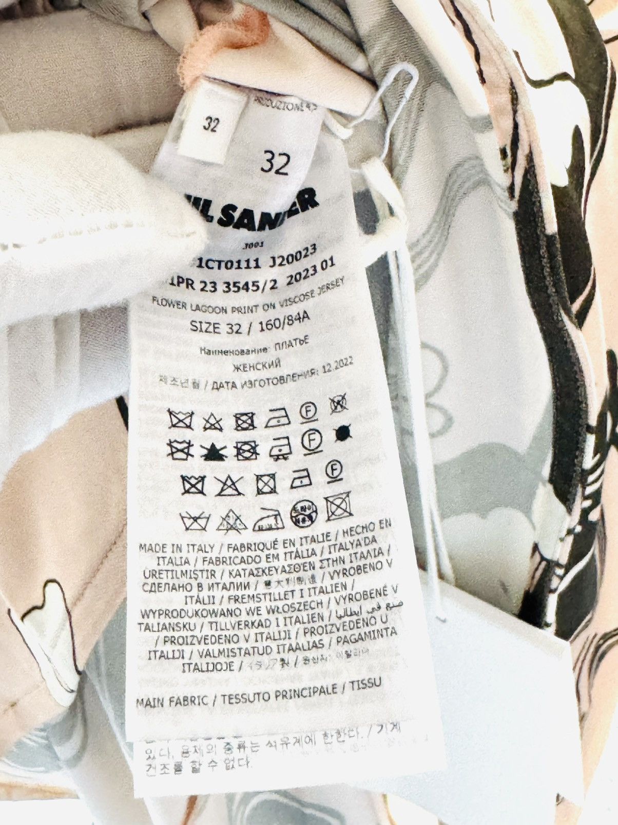 Jil Sander New ‘23 Jil Sander Midi dress peony abstract print sz 32 xs Size XXS / US 00 / IT 34 - 12 Thumbnail