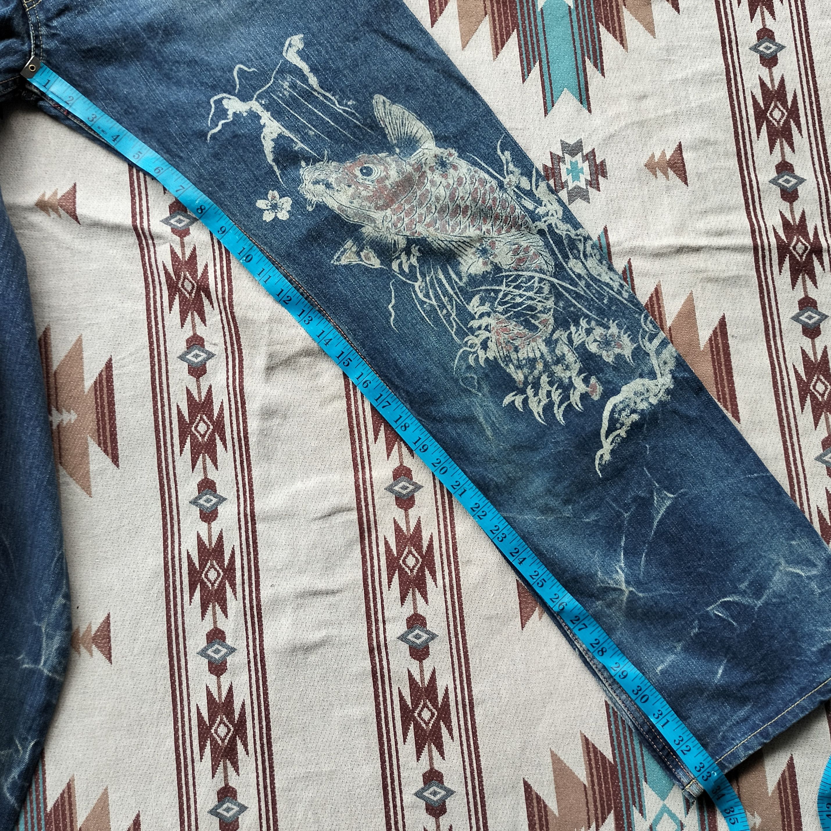 Sugar Cane Vintage japan koi art marble denim Size US 32 / EU 48 - 16 Thumbnail