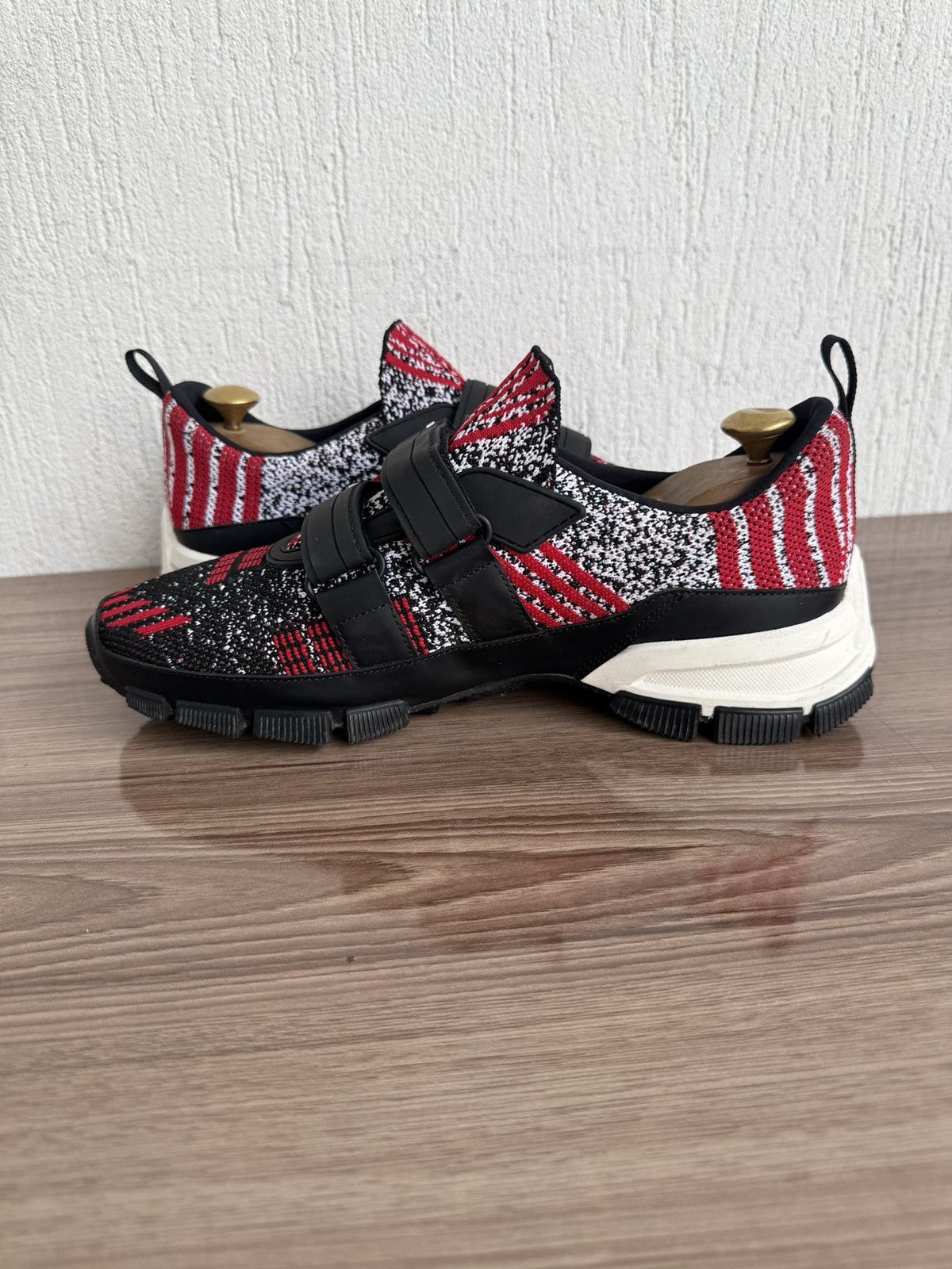 Prada Knit crossection leather trainers Size US 7.5 / EU 40-41 - 12 Thumbnail