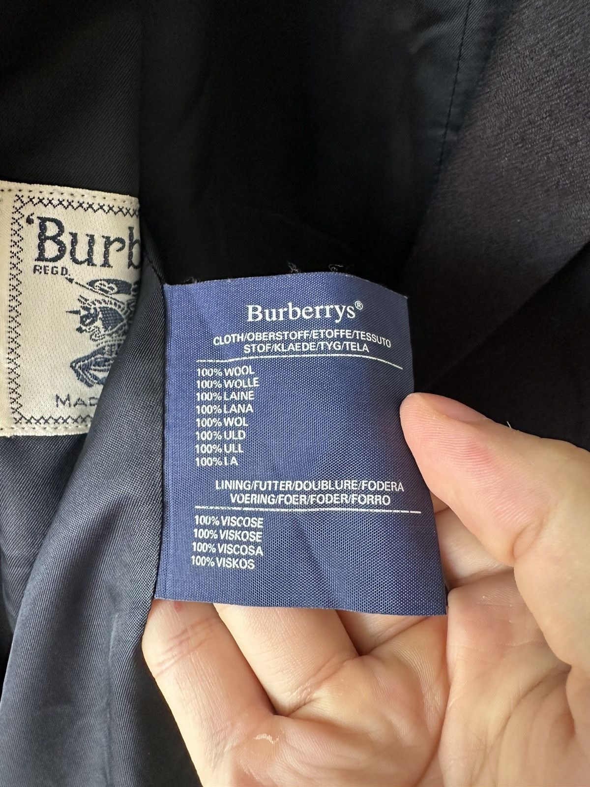 Other Vintage Burberrys Navy Wool Blazer Jacket Size XS / US 0-2 / IT 36-38 - 6 Thumbnail