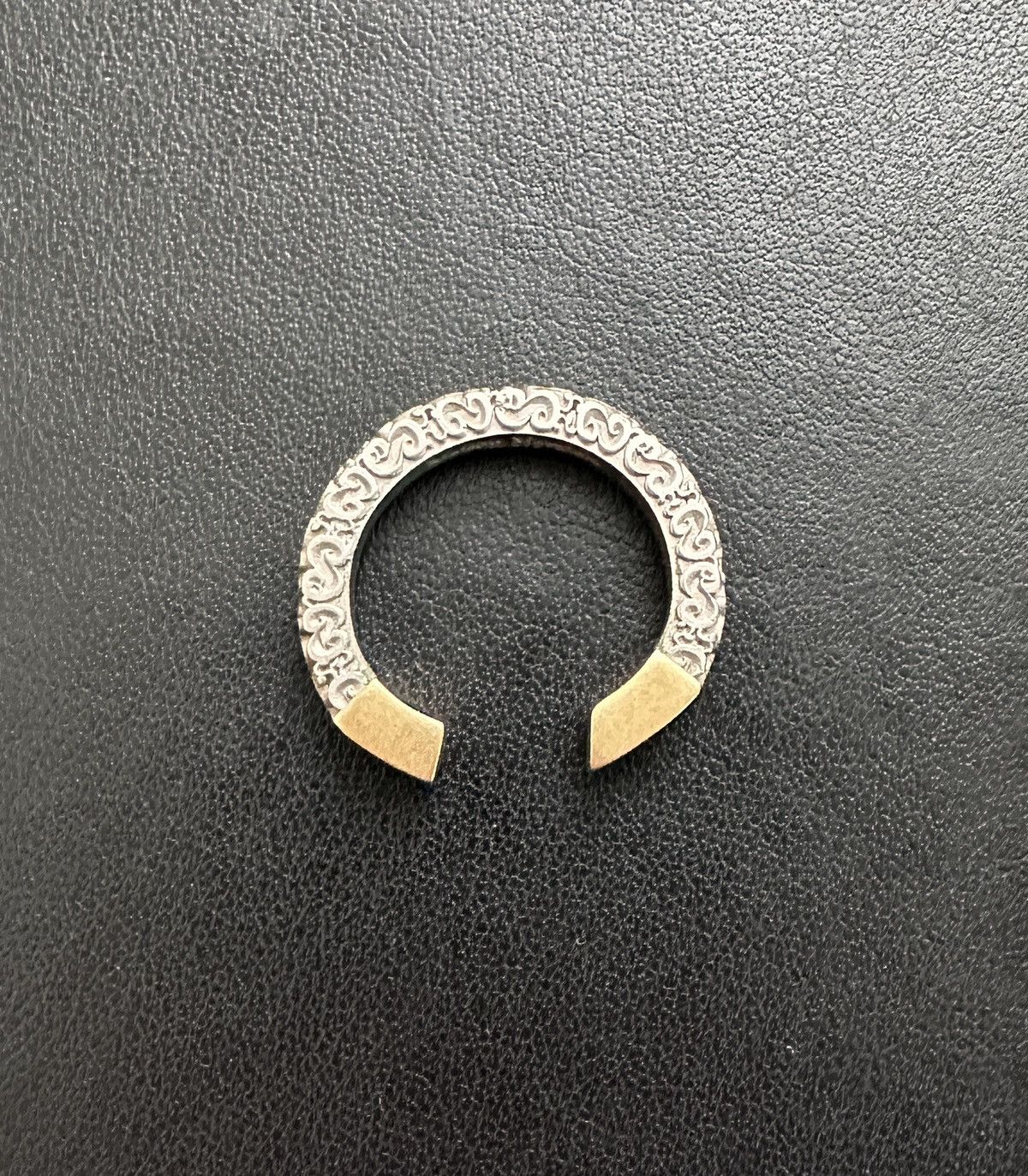 Maison Margiela Maison Margiela Silver and Gold Engraved ring Size ONE SIZE - 4 Thumbnail