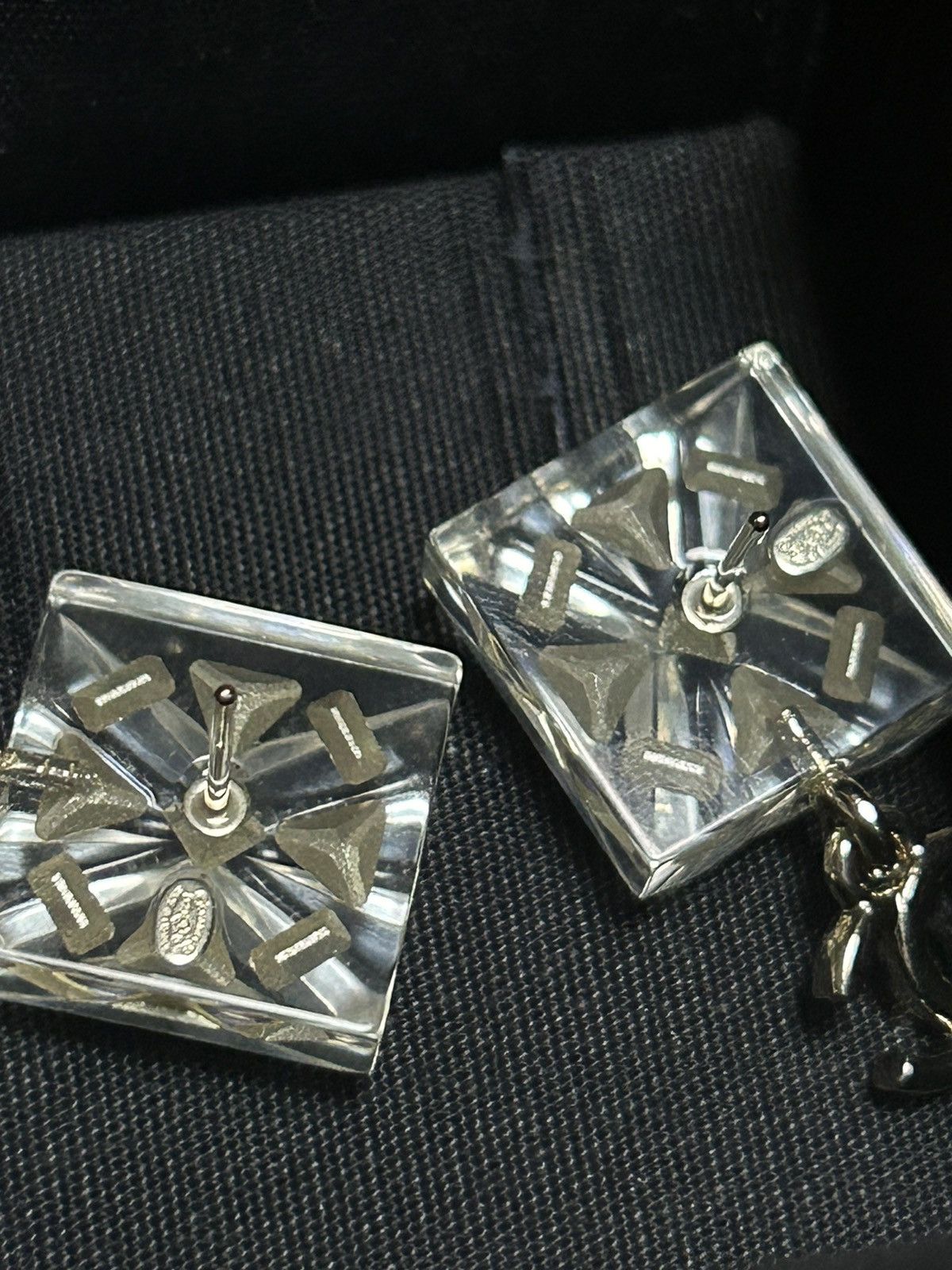Chanel Chanel Resin Square Logo Earrings Size ONE SIZE - 7 Thumbnail