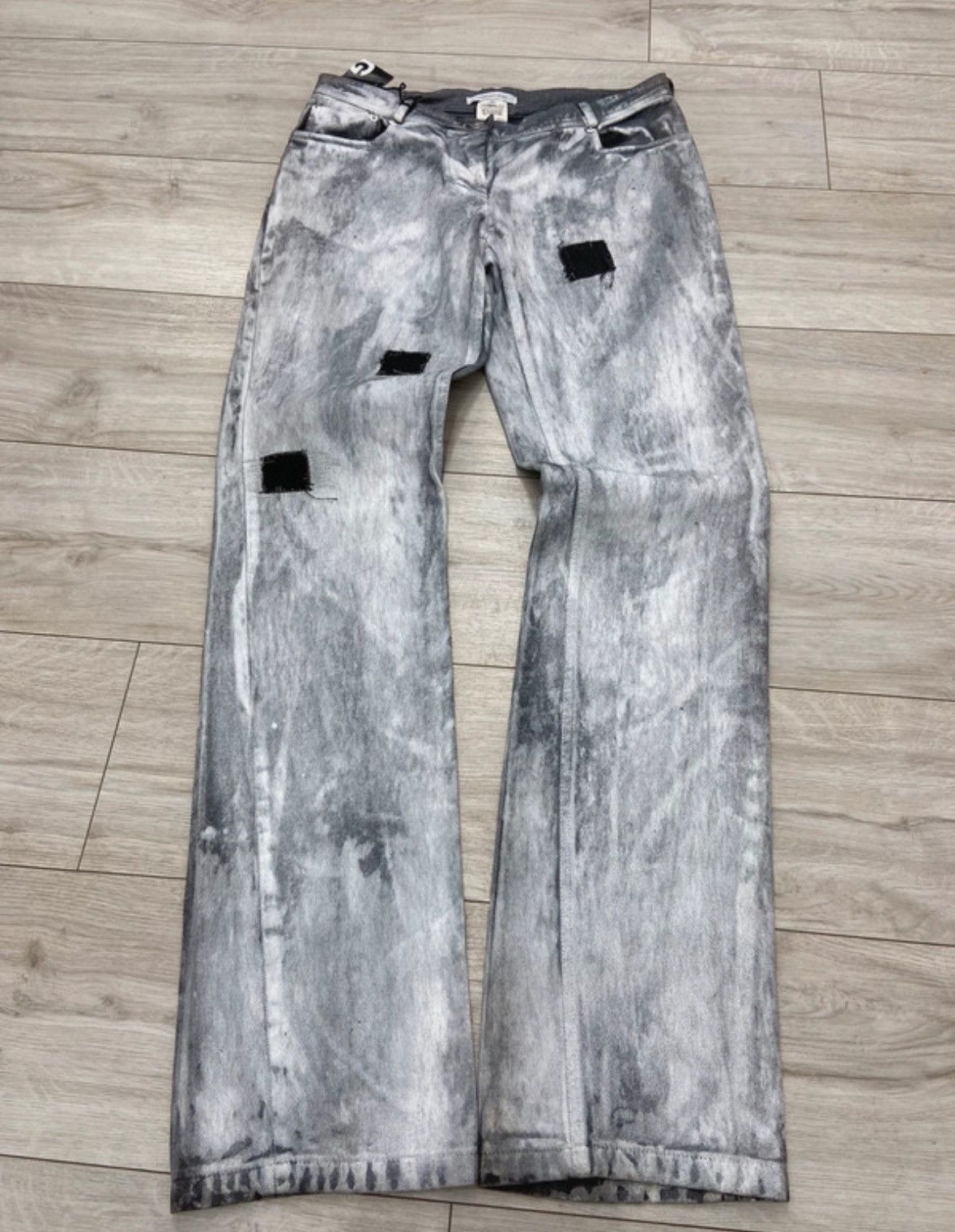 Japanese Brand × Le Grande Bleu (L.G.B.) Very Rare🔥Germano Zama Painted Distressed Denims🔥 Size US 32 / EU 48 - 3 Thumbnail