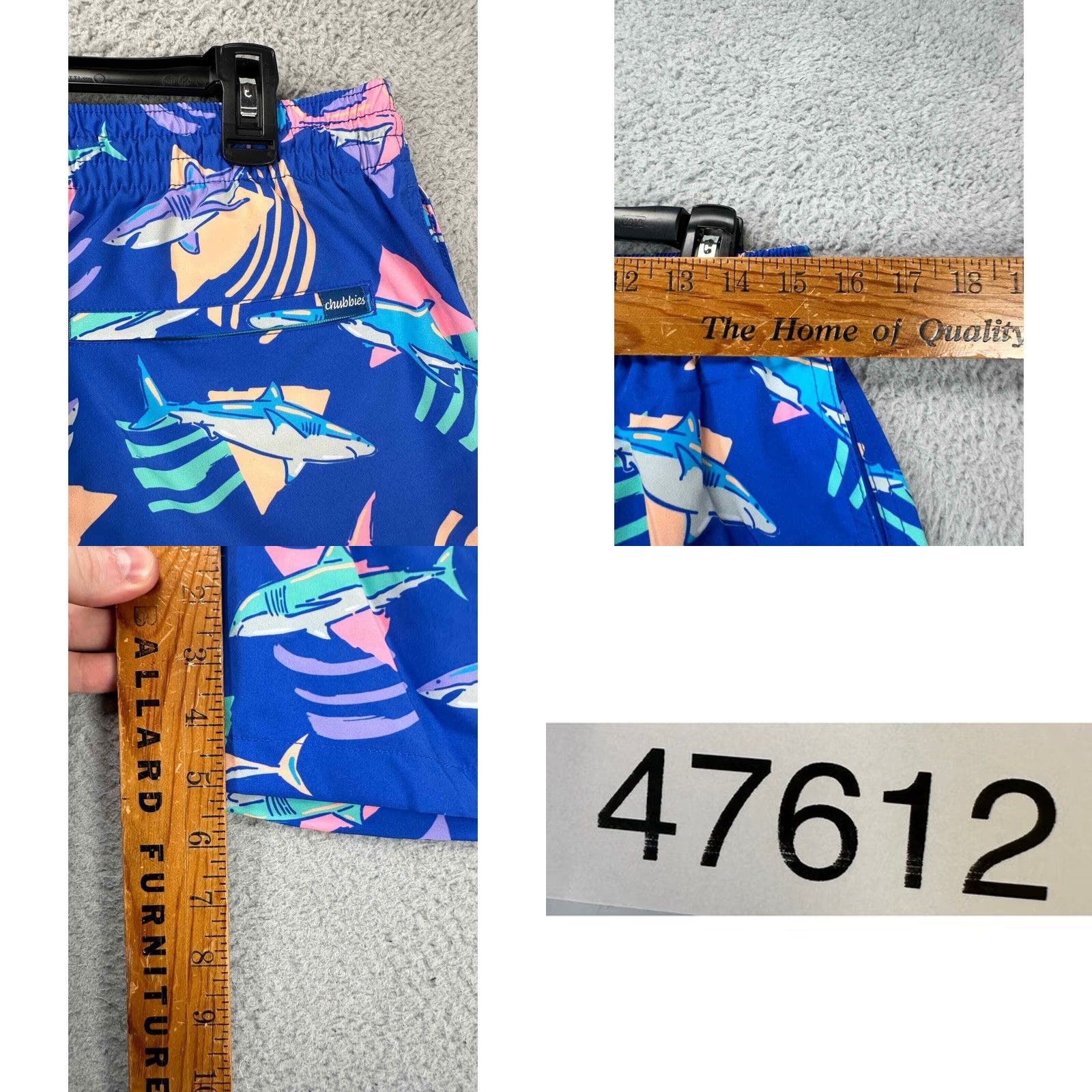 Chubbies Chubbies Swim Trunks Mens Medium 5.5 Blue Daddy Shark Lined Board Shorts NEW A3 Size US 31 - 8 Thumbnail