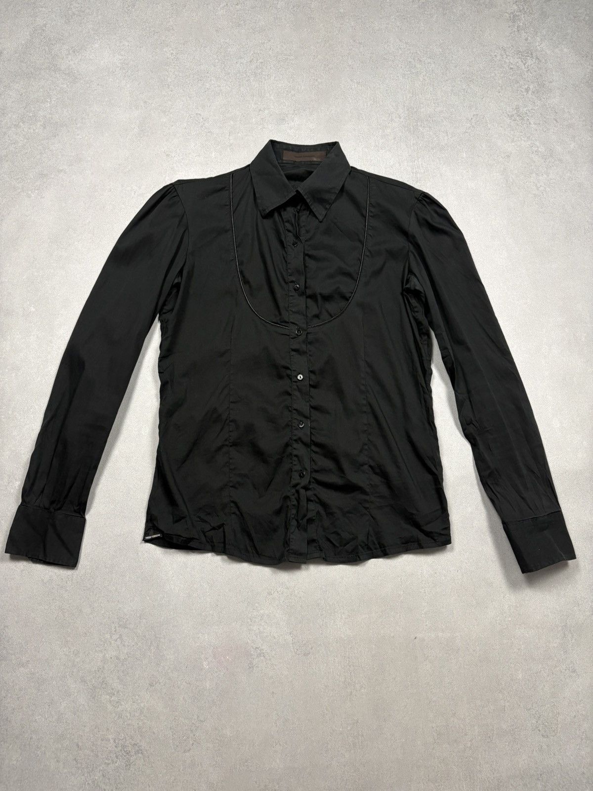 Takeshy Kurosawa Takeshy Kurosawa Black Artisanal Wrinkled Shirt Archive 00s Size US L / EU 52-54 / 3 - 1 Thumbnail