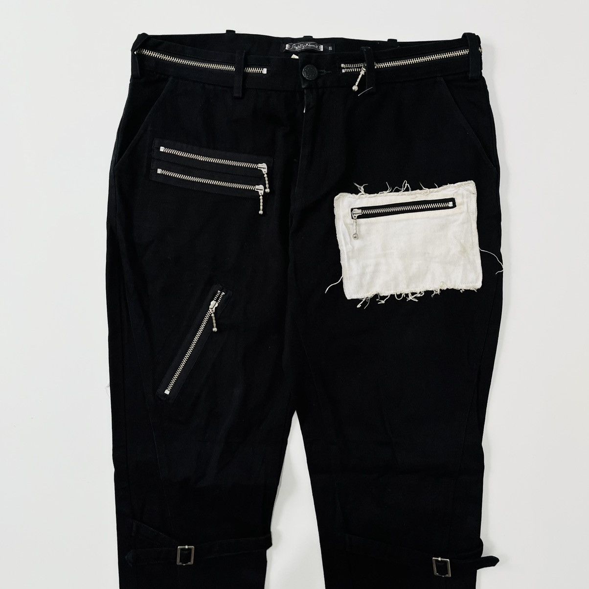 Japanese Brand Slightly Numb Black Denim Pants - Punk Style Size US 31 - 2 Thumbnail