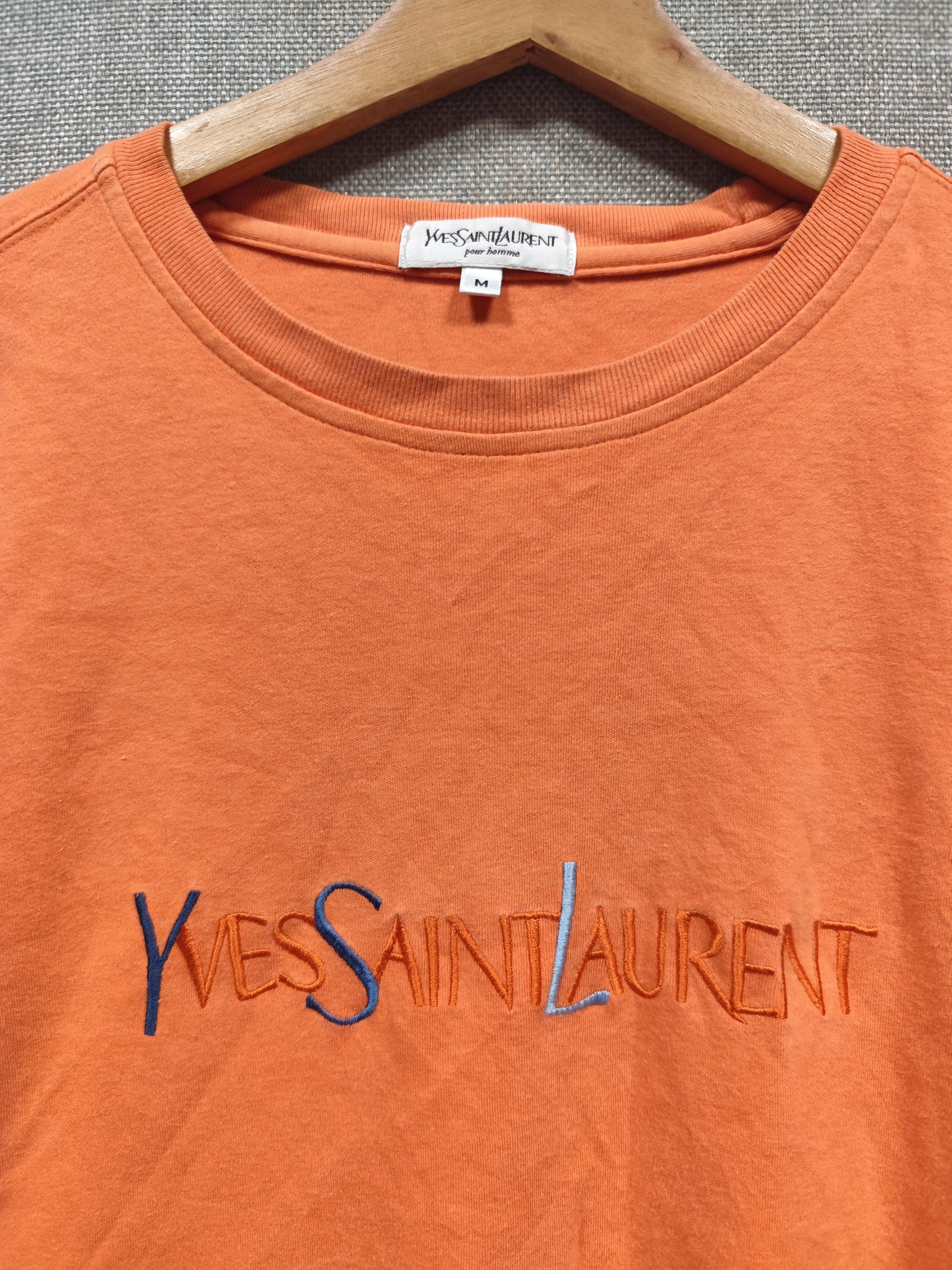 Yves Saint Laurent t shirt ysl pour homme logo embroidery Size US M / EU 48-50 / 2 - 3 Thumbnail