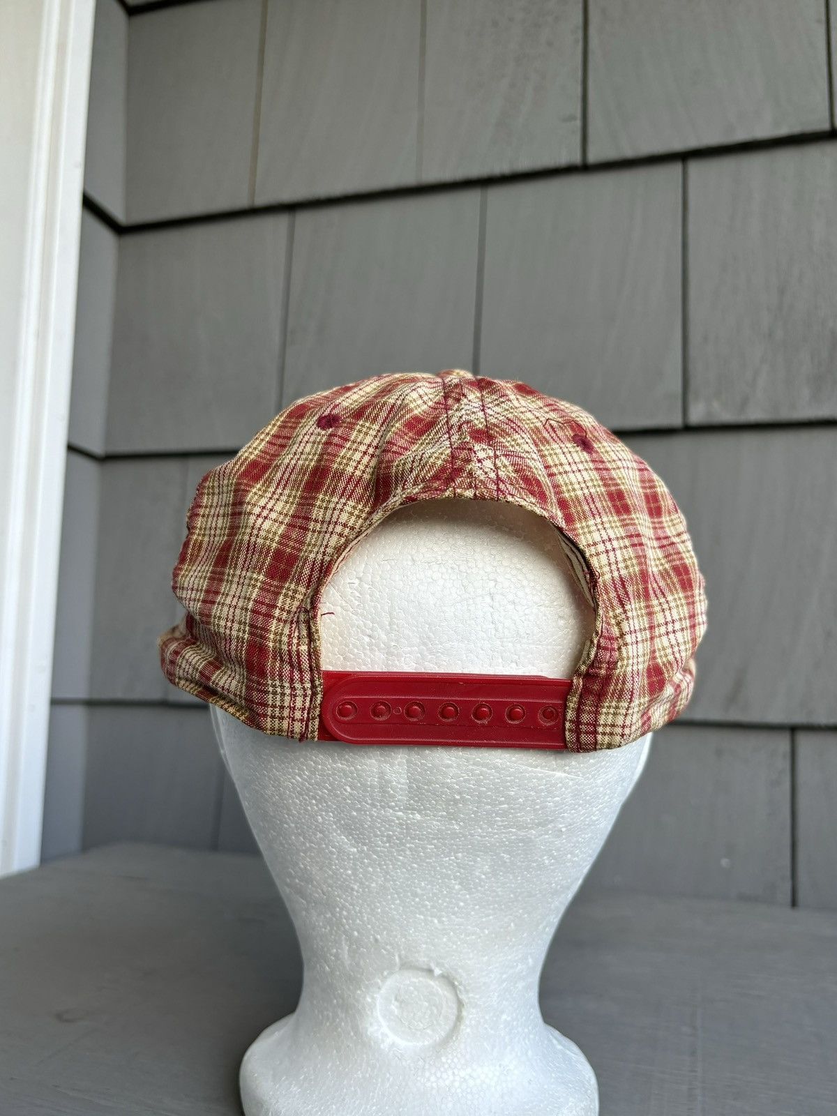 Levi's 1990s Levi's Cap 90s Vintage Plaid Baseball Hat Snapback Red Size ONE SIZE - 4 Thumbnail