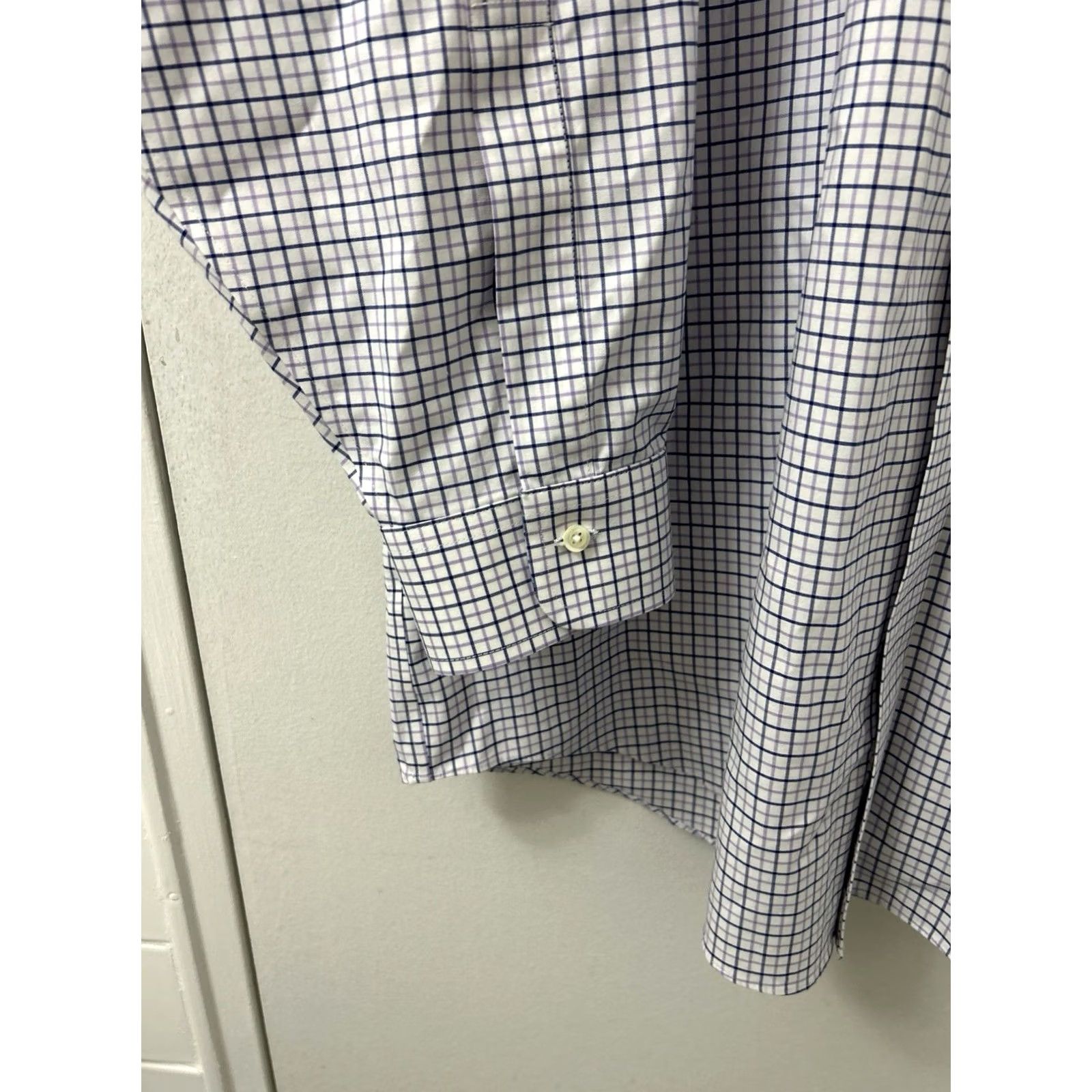 Brooks Brothers Brooks Brothers Shirt Men 17 White Purple Oxford Madison Supima Button Up Dress Shirt Check Navy Purple Madison Size US XL / EU 56 / 4 - 7 Thumbnail