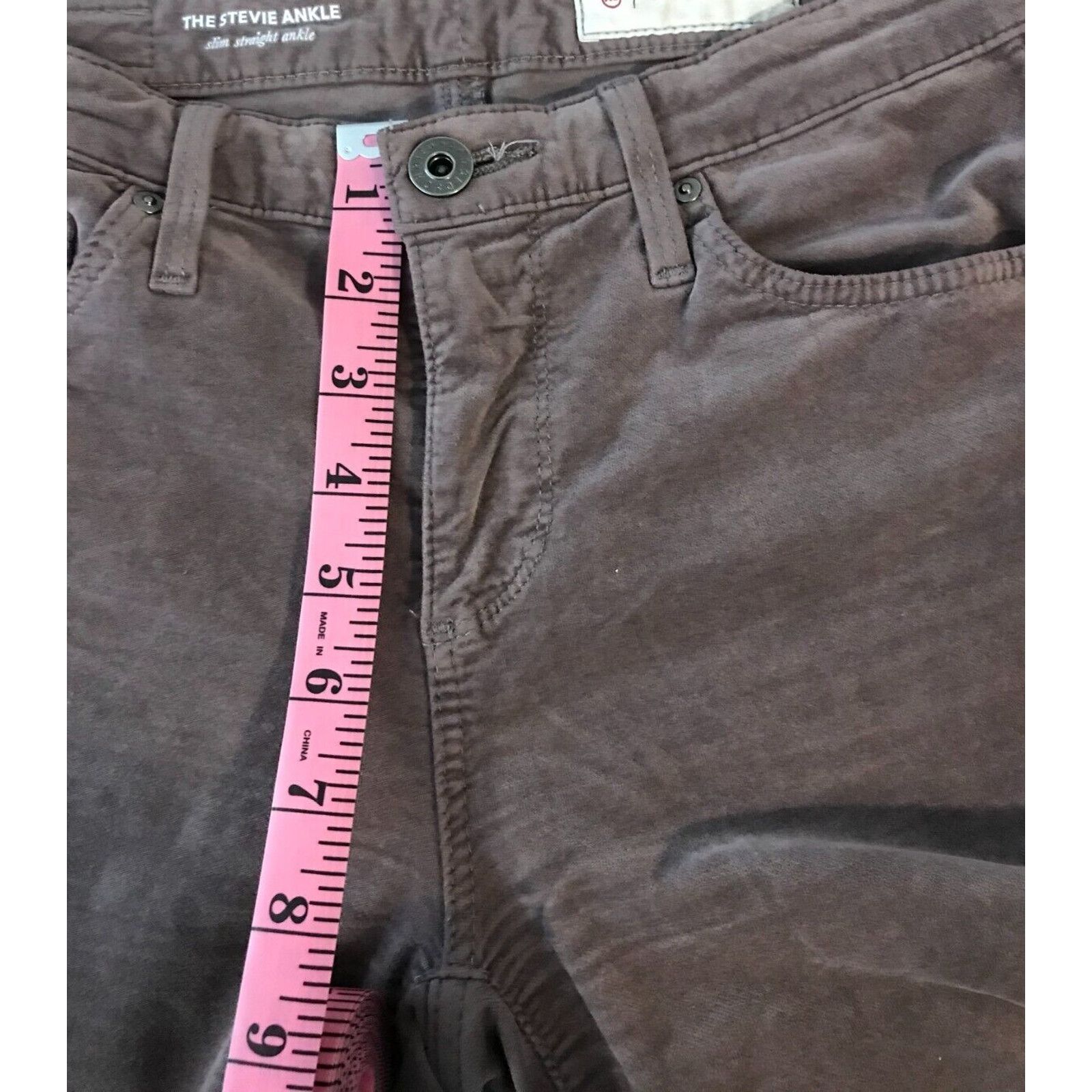 Anthropologie Anthropologie AG Adriano Goldschmied The Stevie Slim Brown Size 25" / US 0 / IT 36 - 8 Thumbnail