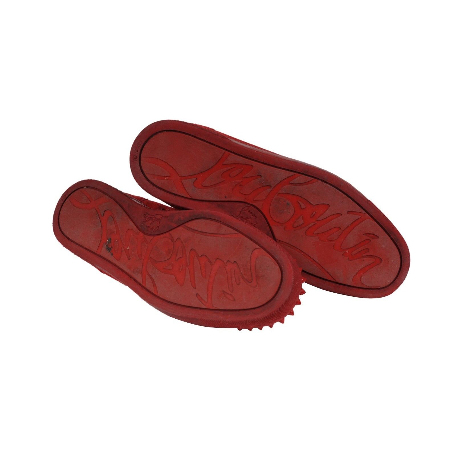 Christian Louboutin Louis Jr's Red Spike Suede Trainers Sneakers Low Top Size US 9 / EU 42 - 9 Thumbnail