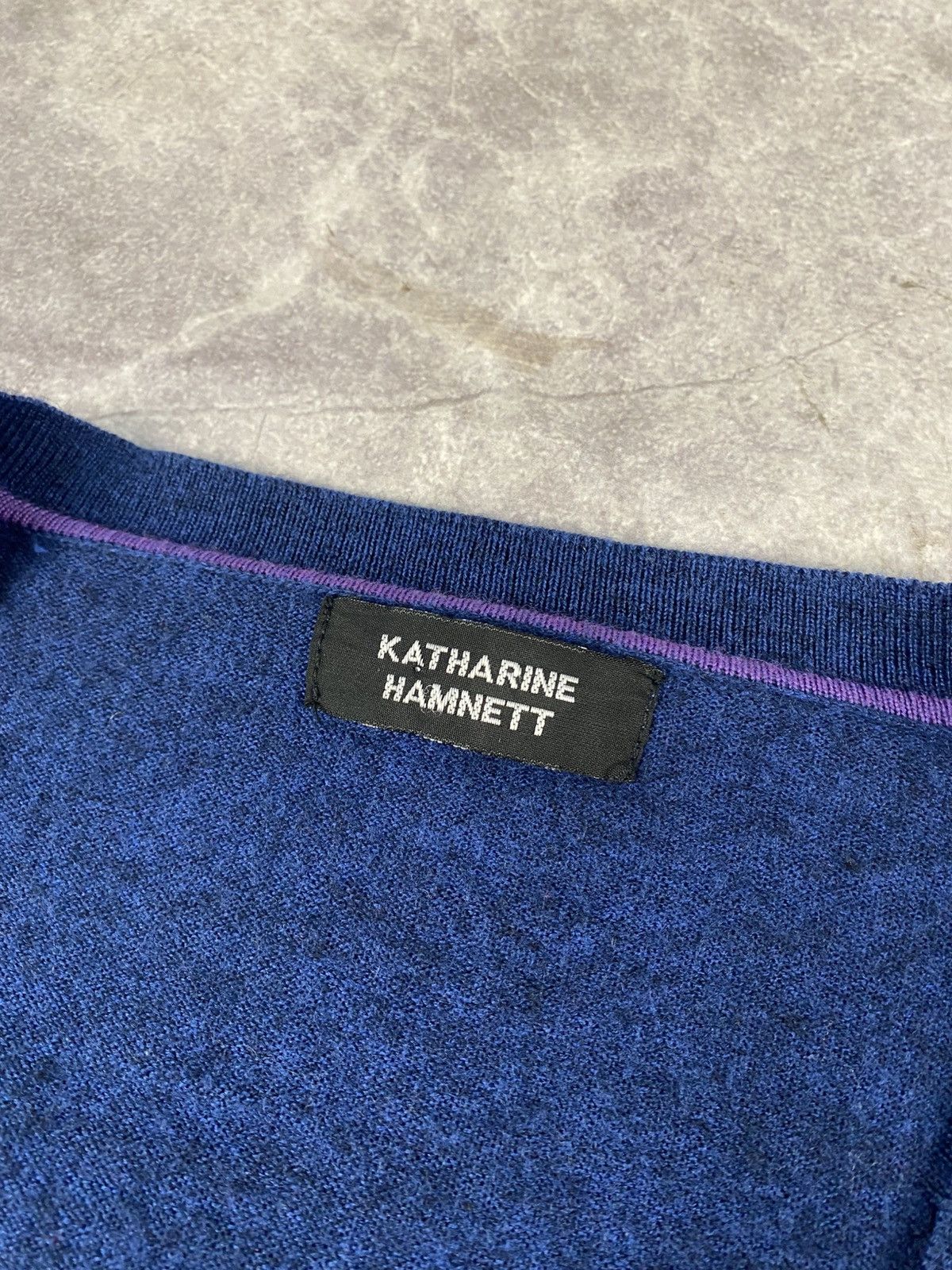 Katharine Hamnett London Vntg Katharine Hamnett Merino Wool Blue Cardigan Size: XL Size US XL / EU 56 / 4 - 2 Thumbnail