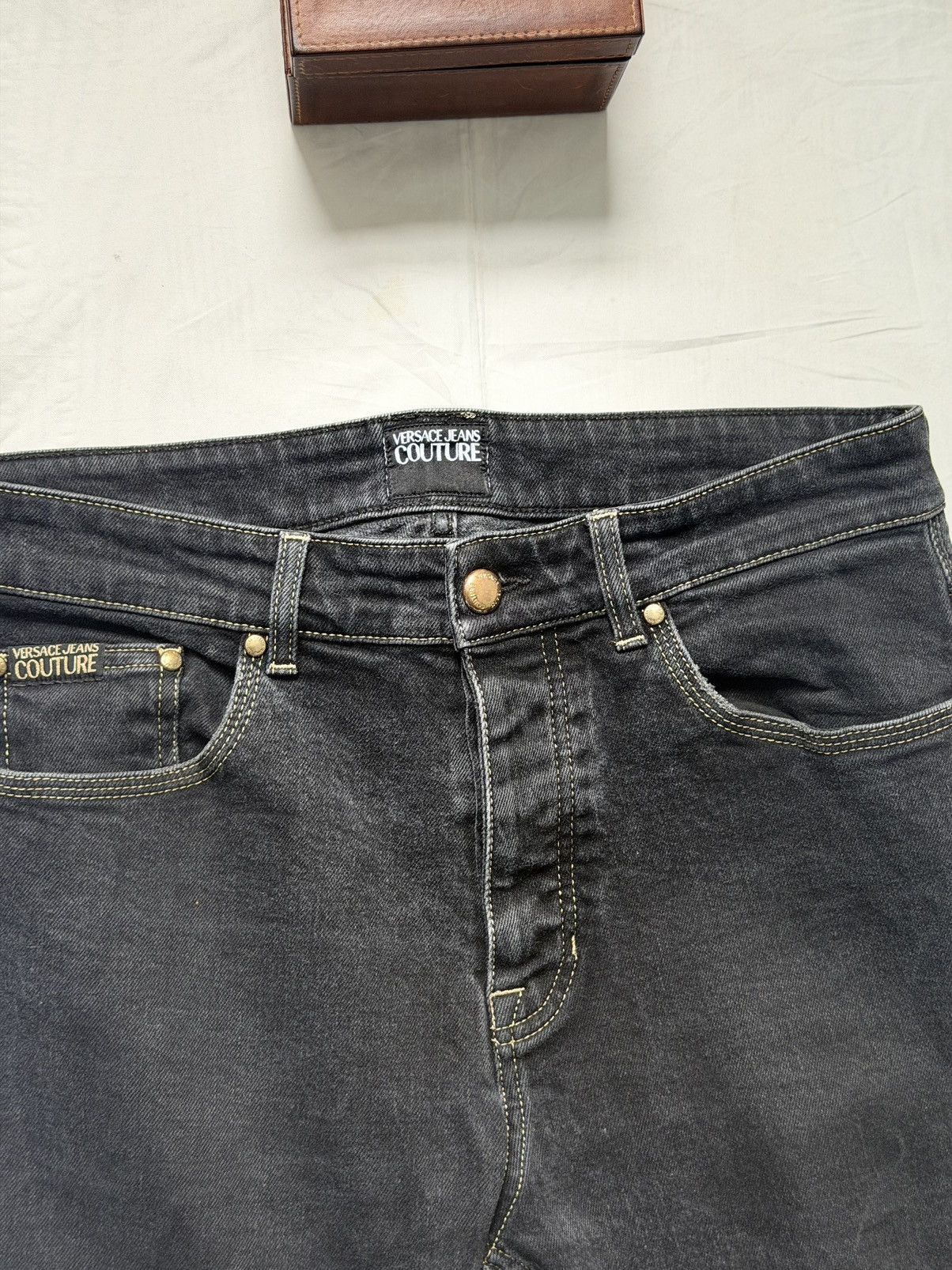 Versace Jeans Couture Versace Jeans Couture Black Slim Fit Designer Jeans Denim Size US 32 / EU 48 - 8 Thumbnail