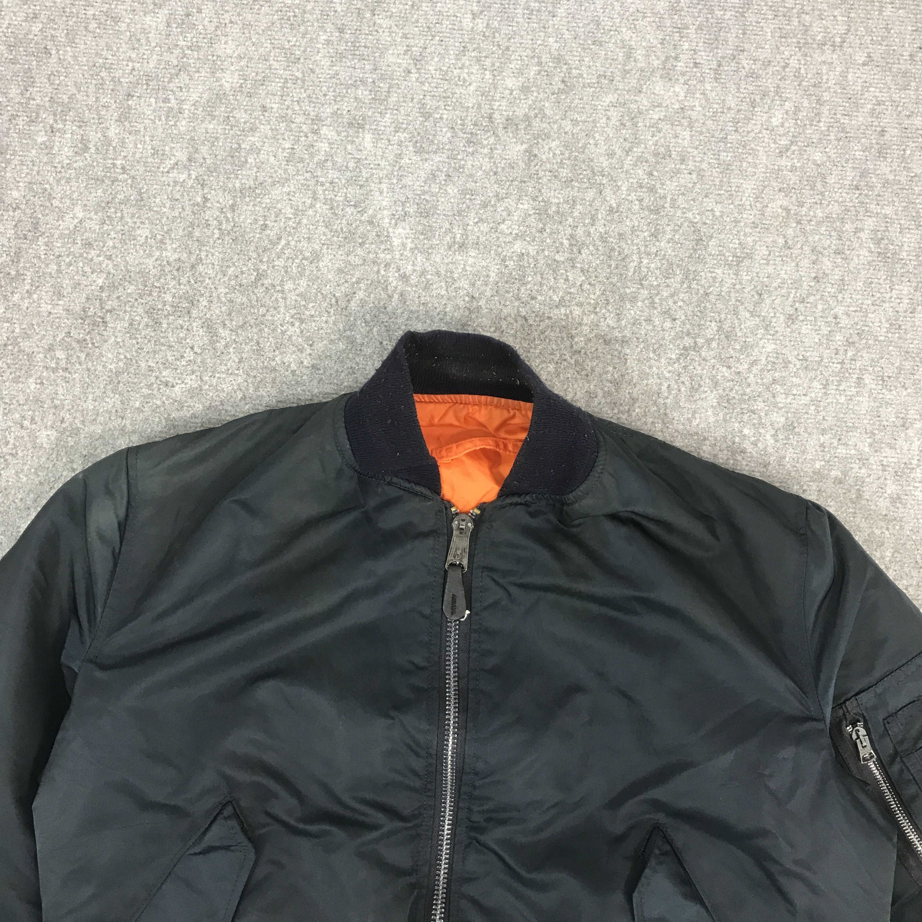 Alpha Industries VTG ALPHA INDUSTRIES NAVY BOMBER JACKET Size US XL / EU 56 / 4 - 3 Thumbnail
